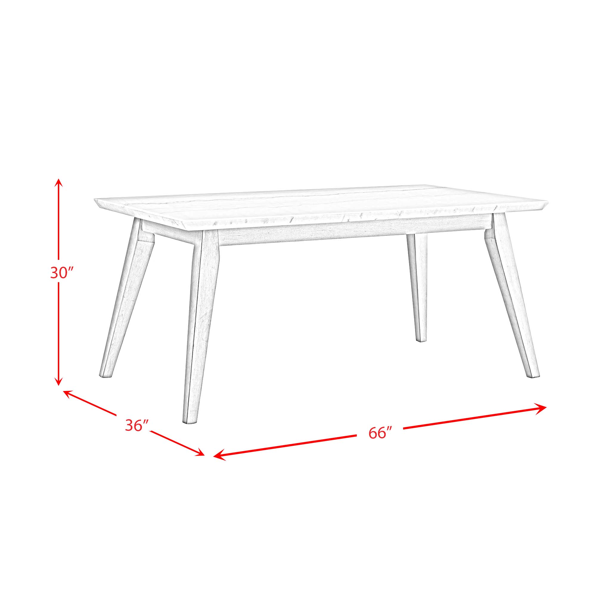 Model: D.1270.B5PC | Elements Bette 5PC Dining Set in White with Table and Four Chairs