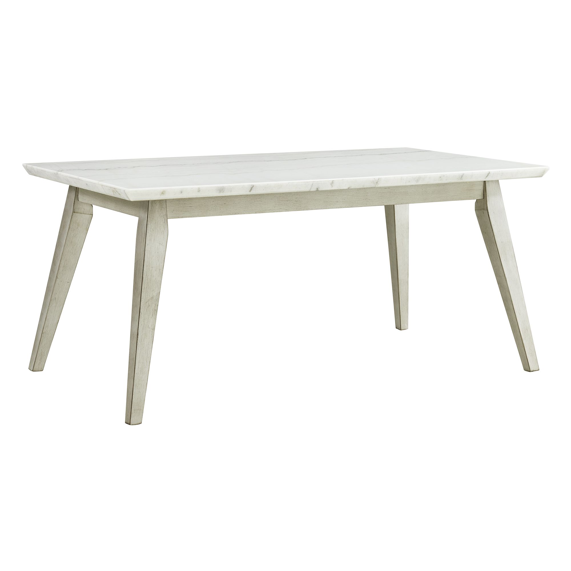Elements Bette Dining Table w/white marble top in White