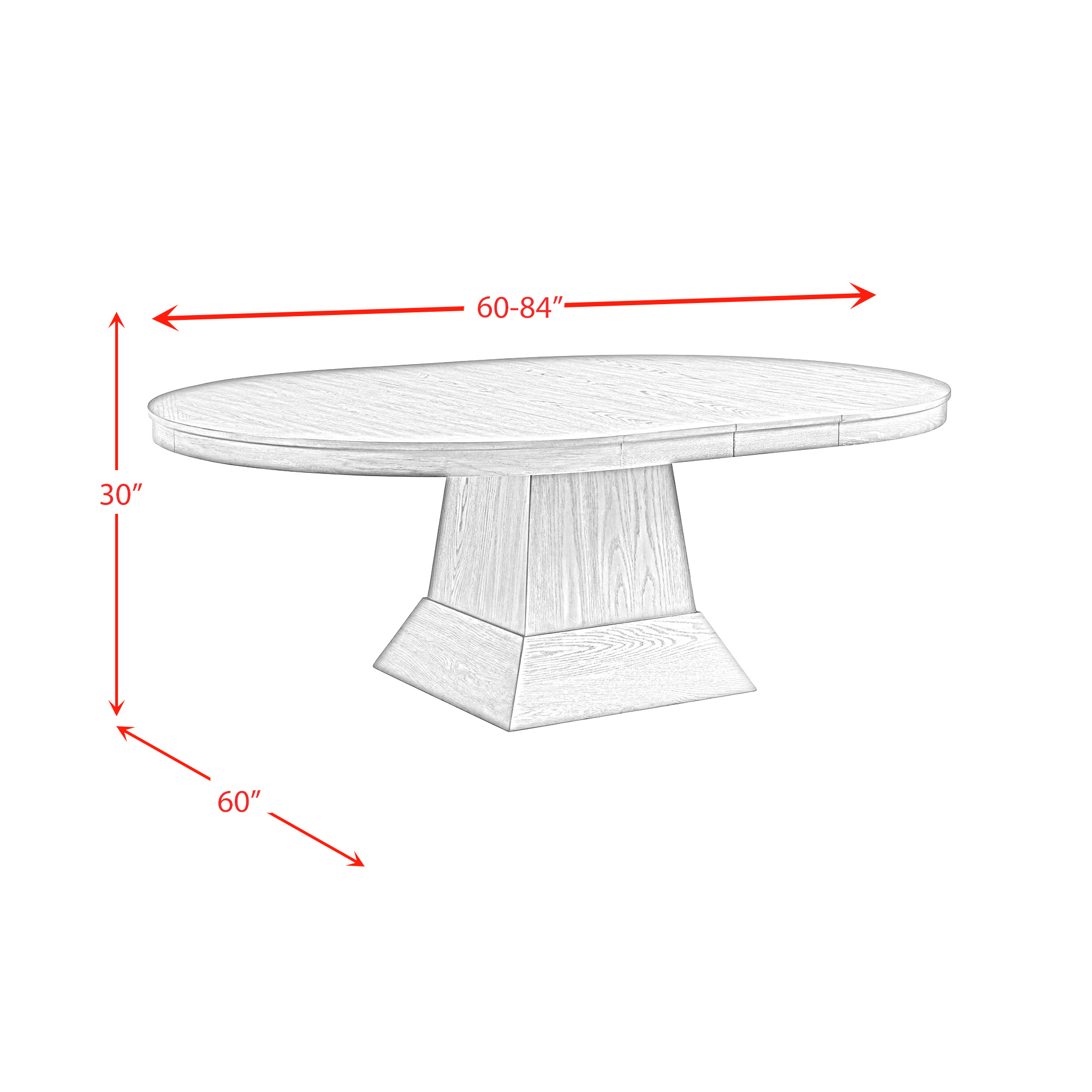 Model: D.2660.6PC | Elements Collins W/ 2 12"" Leaves 6PC Dining Set in Grey - Table, Four Chairs & Peyton Sectional Sofa