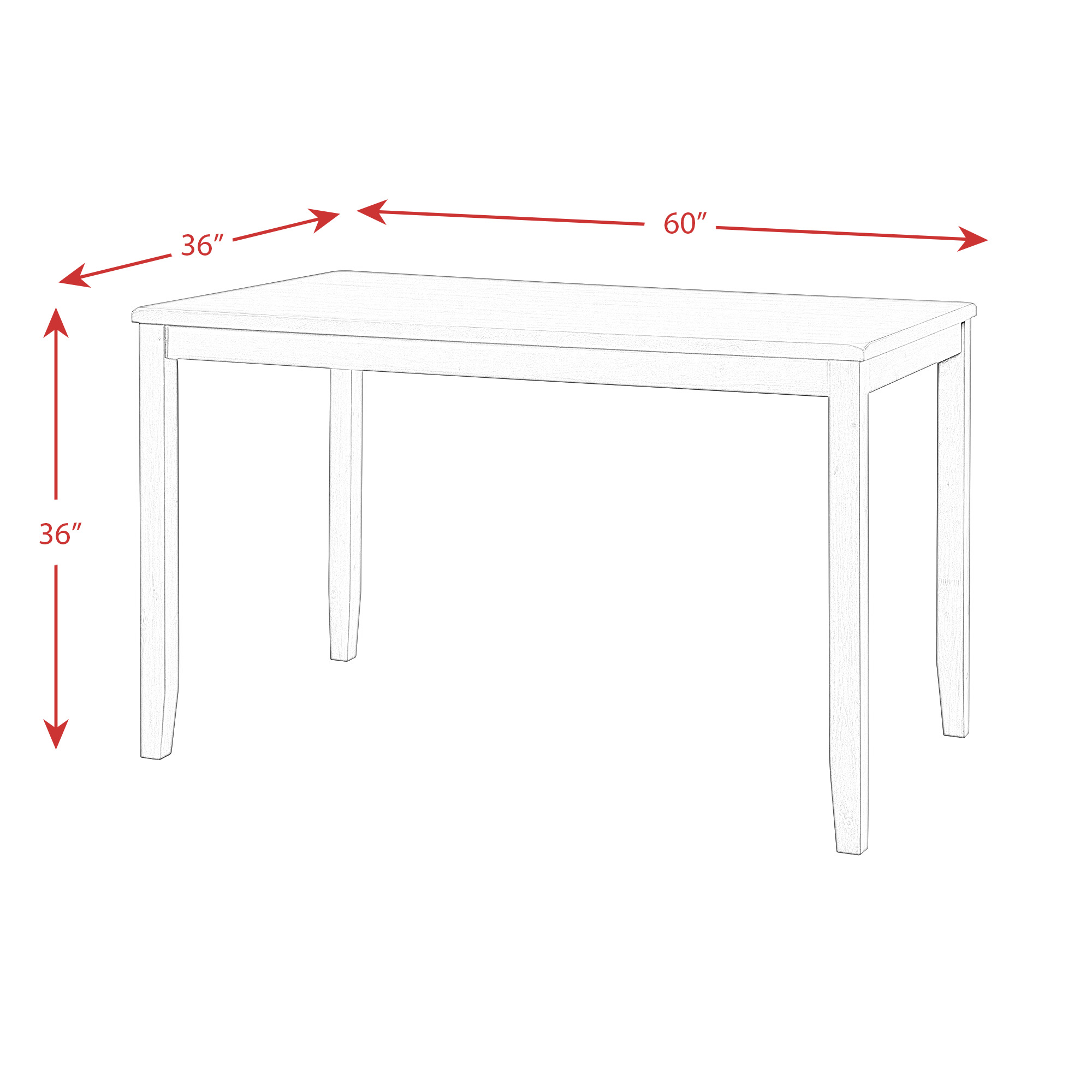 Model: DAX1007CS | Elements Alex 60"" 7Pc Counter Dining Set