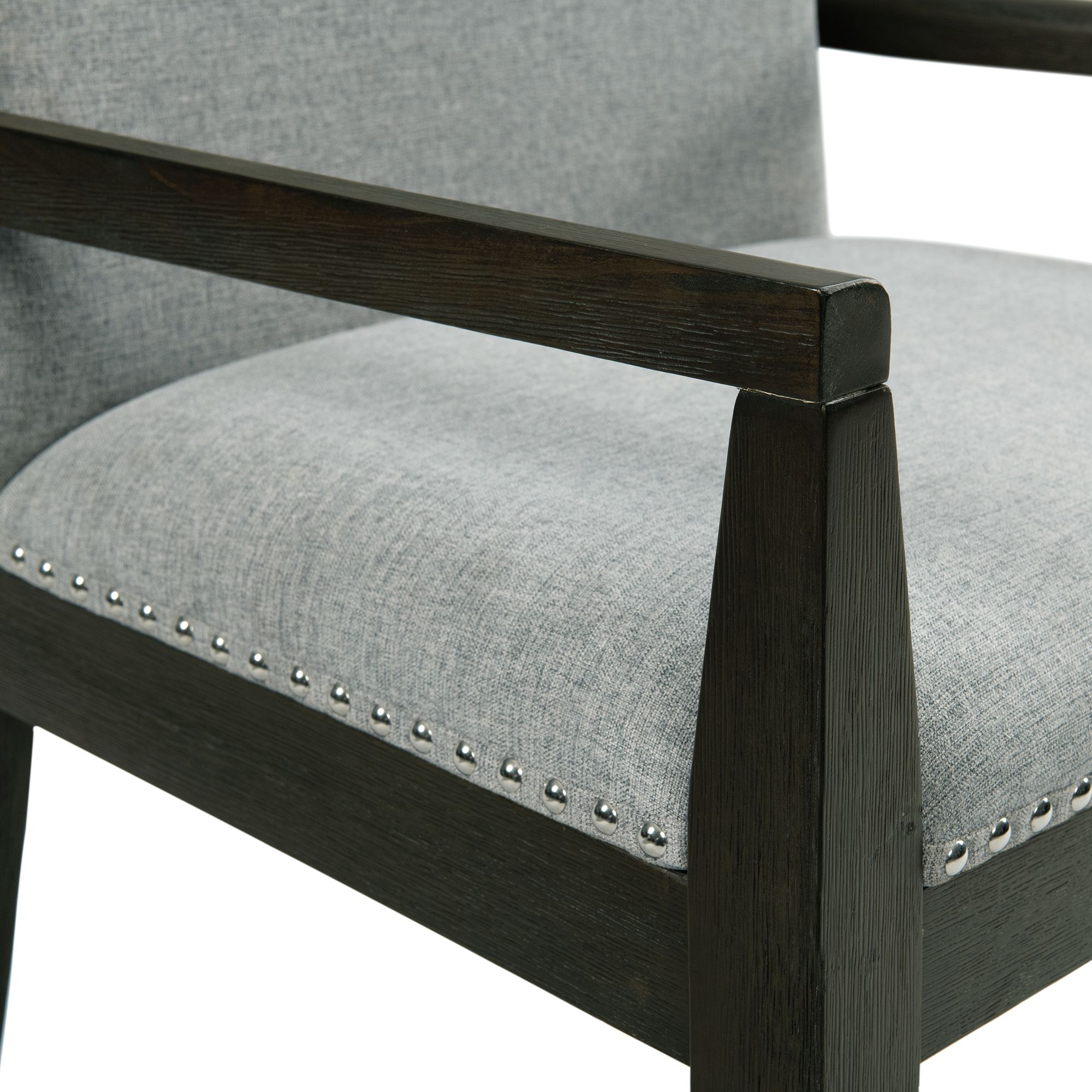 Model: DDV100DT7PC | Elements Donovan 7PC Standard Height Dining Set-Table, Four Side Chairs & Two Arm Chairs in Gray