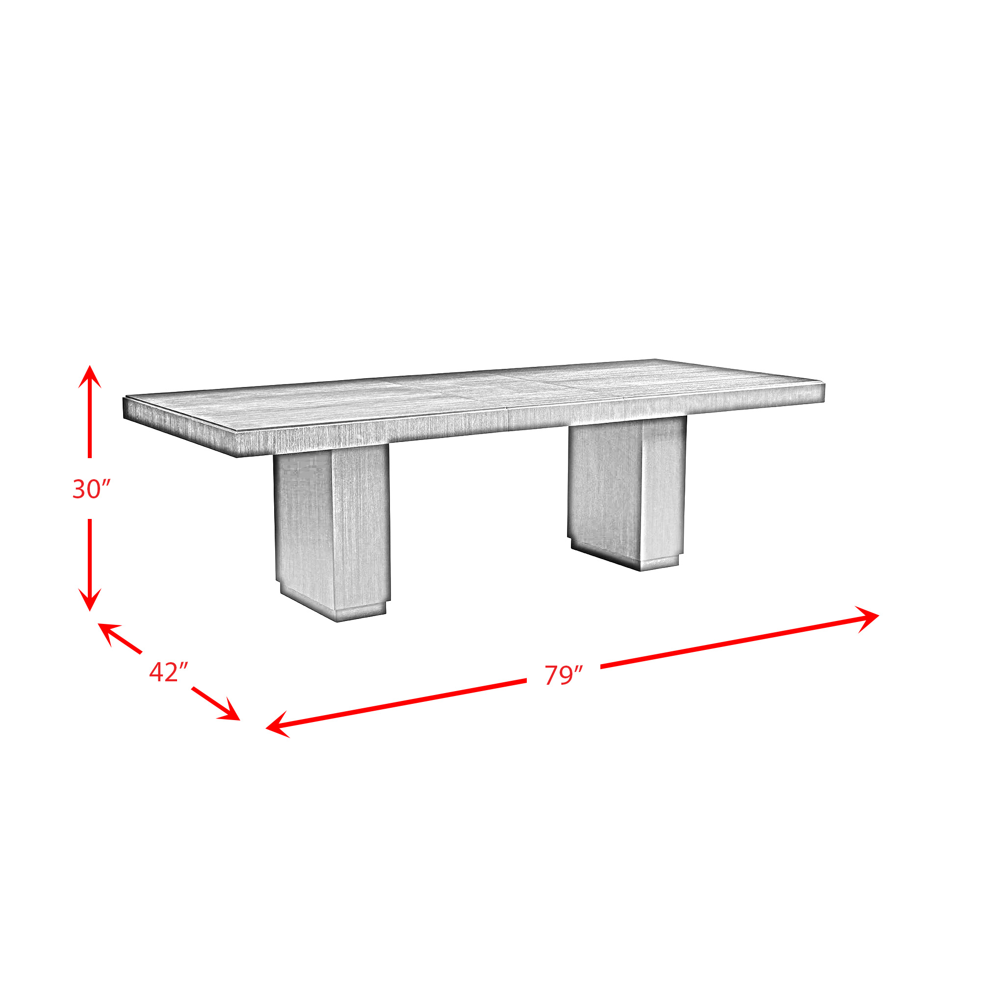 Model: DDV100DT7PC | Elements Donovan 7PC Standard Height Dining Set-Table, Four Side Chairs & Two Arm Chairs in Gray