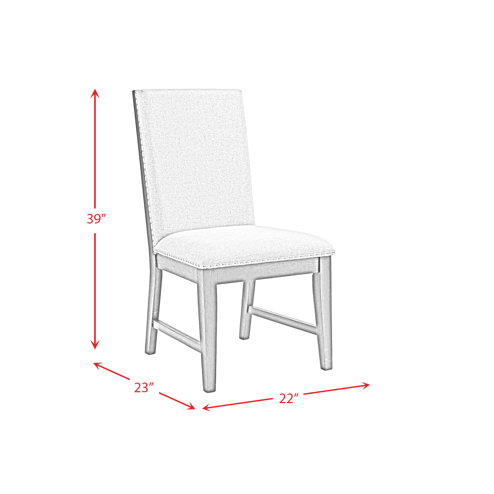 Model: DDV100DT7PC | Elements Donovan 7PC Standard Height Dining Set-Table, Four Side Chairs & Two Arm Chairs in Gray
