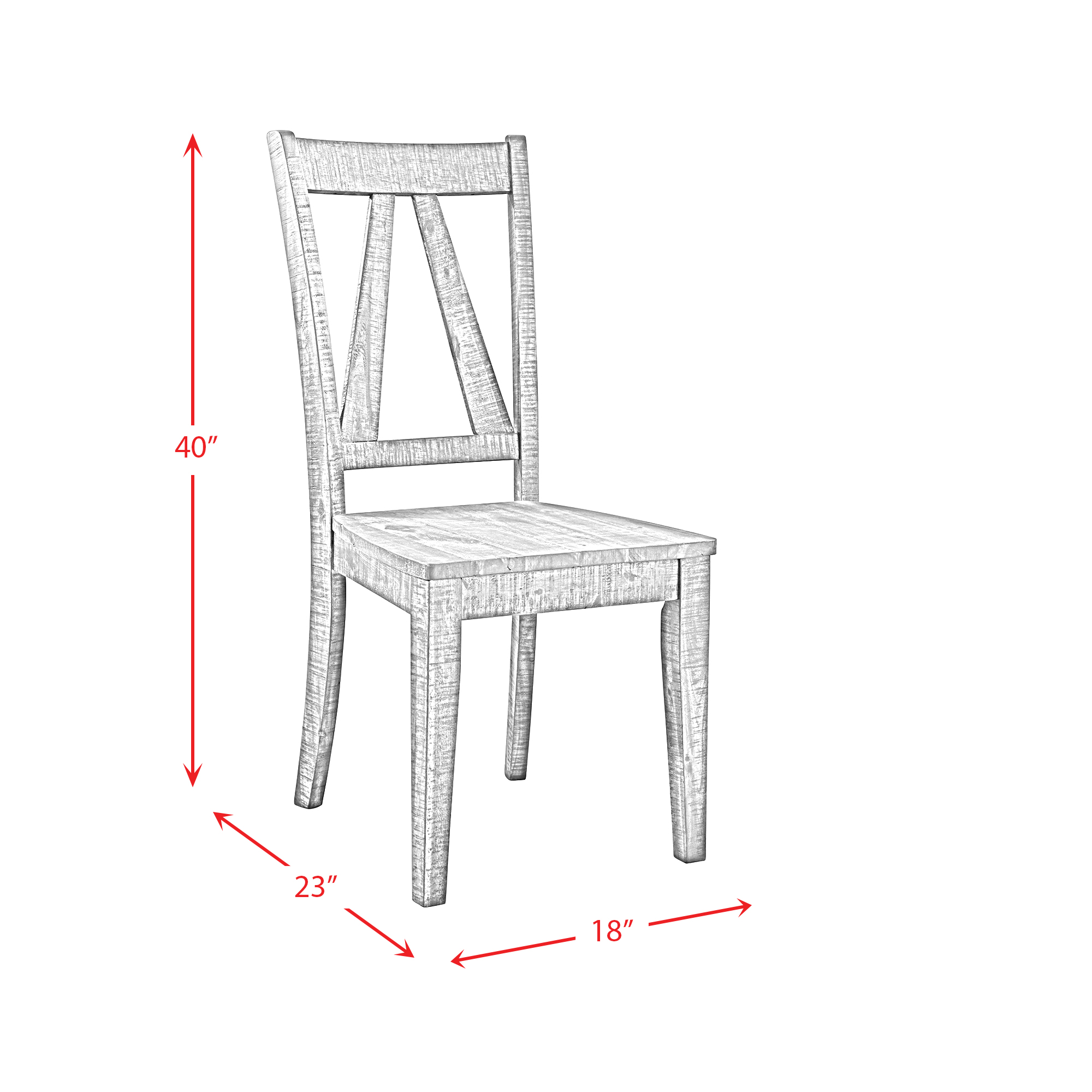 Model: DFN100S5PC | Elements Finn 5PC Dining Set-Table & 4 Wooden Side Chairs