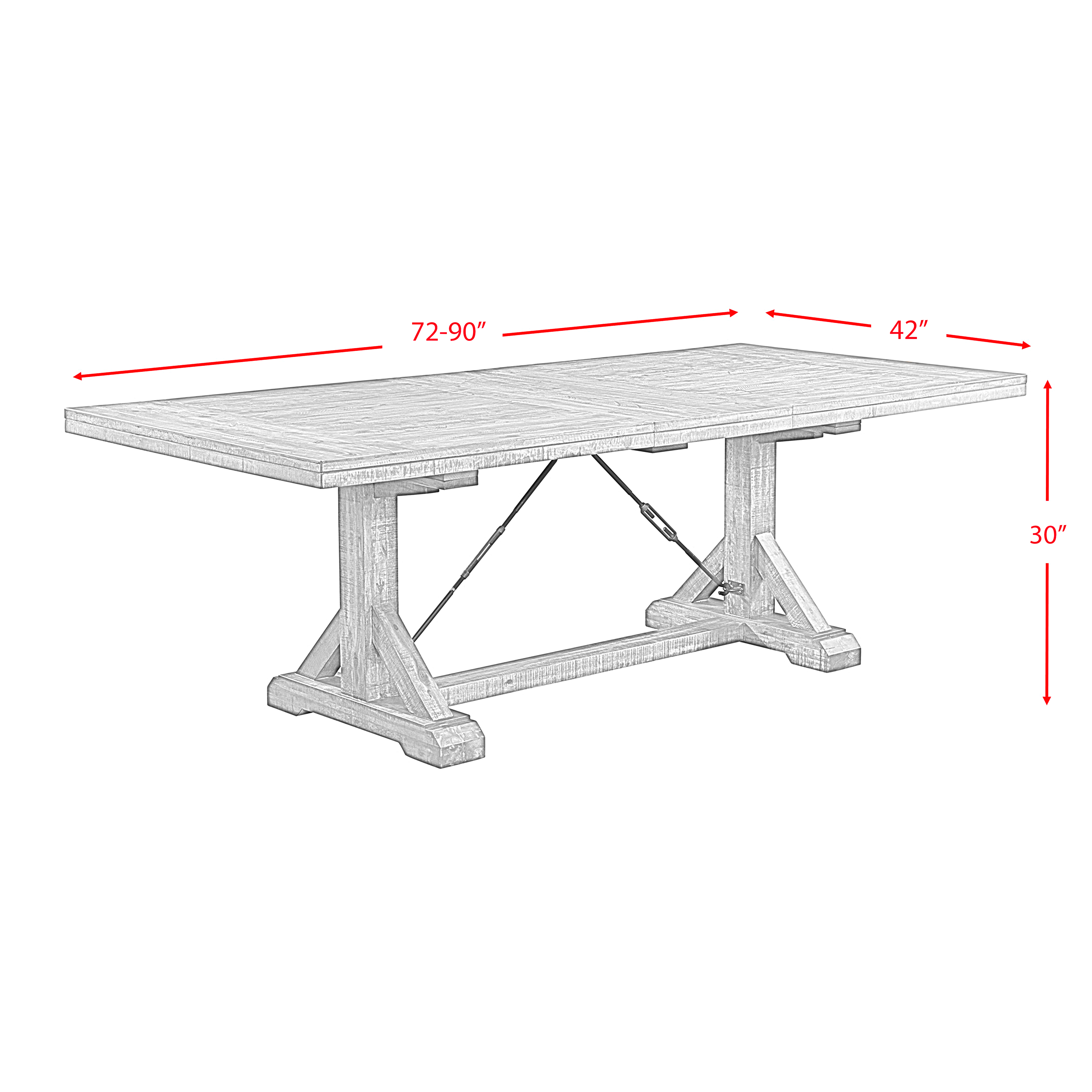 Model: DFN100S7PC | Elements Finn 7PC Dining Set - Table & 6 Wooden Side Chairs