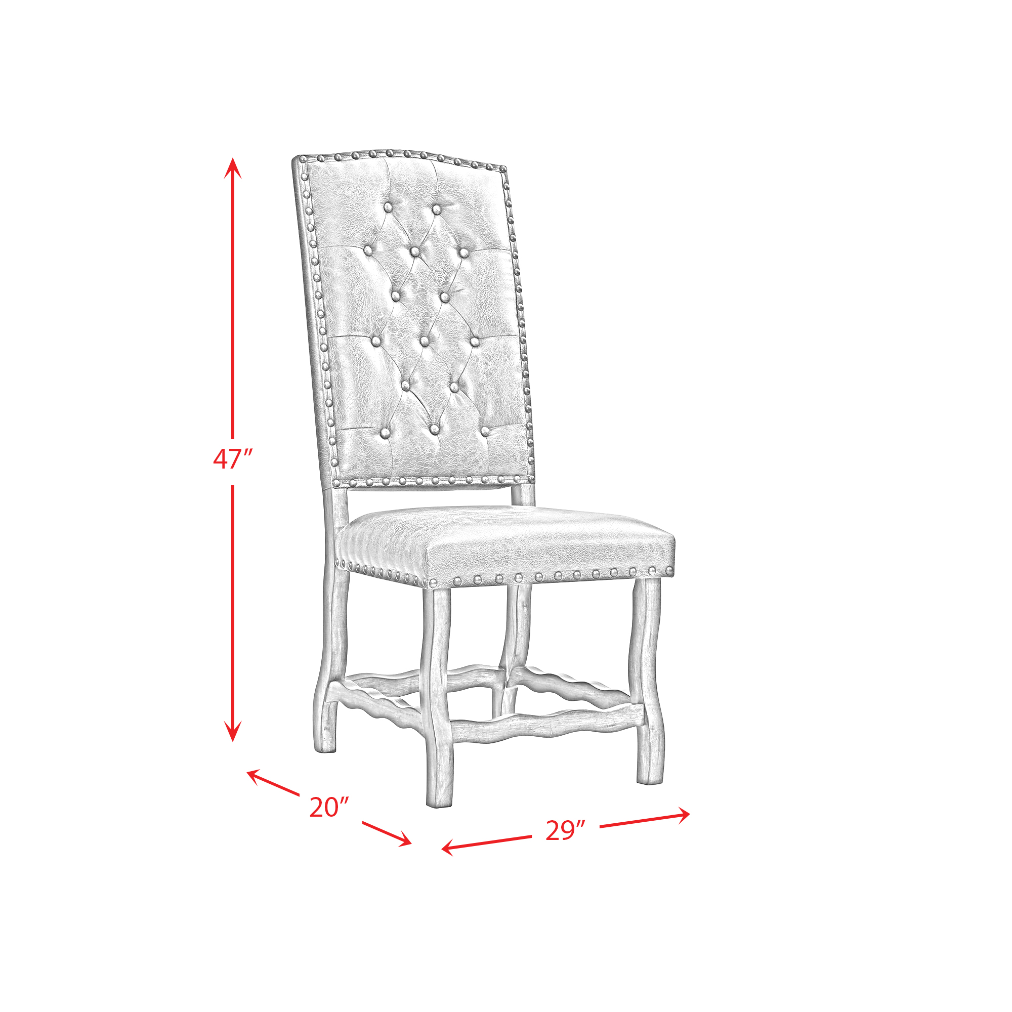 Model: DGC500CL7PC | Elements Gramercy 7PC Dining Set-Table and Six Tufted Tall Back Chairs