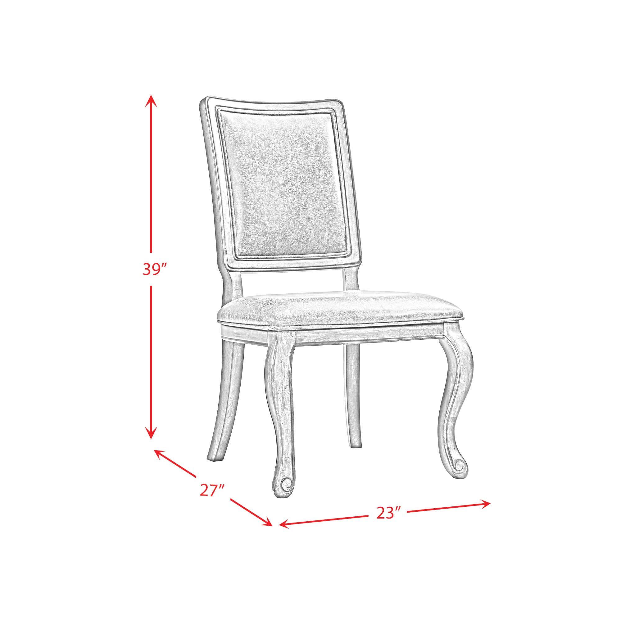 Model: DGC550SCPB | Elements Gramercy Dining Rectangle Back Chair w/PU Back (2pcs Per Carton)