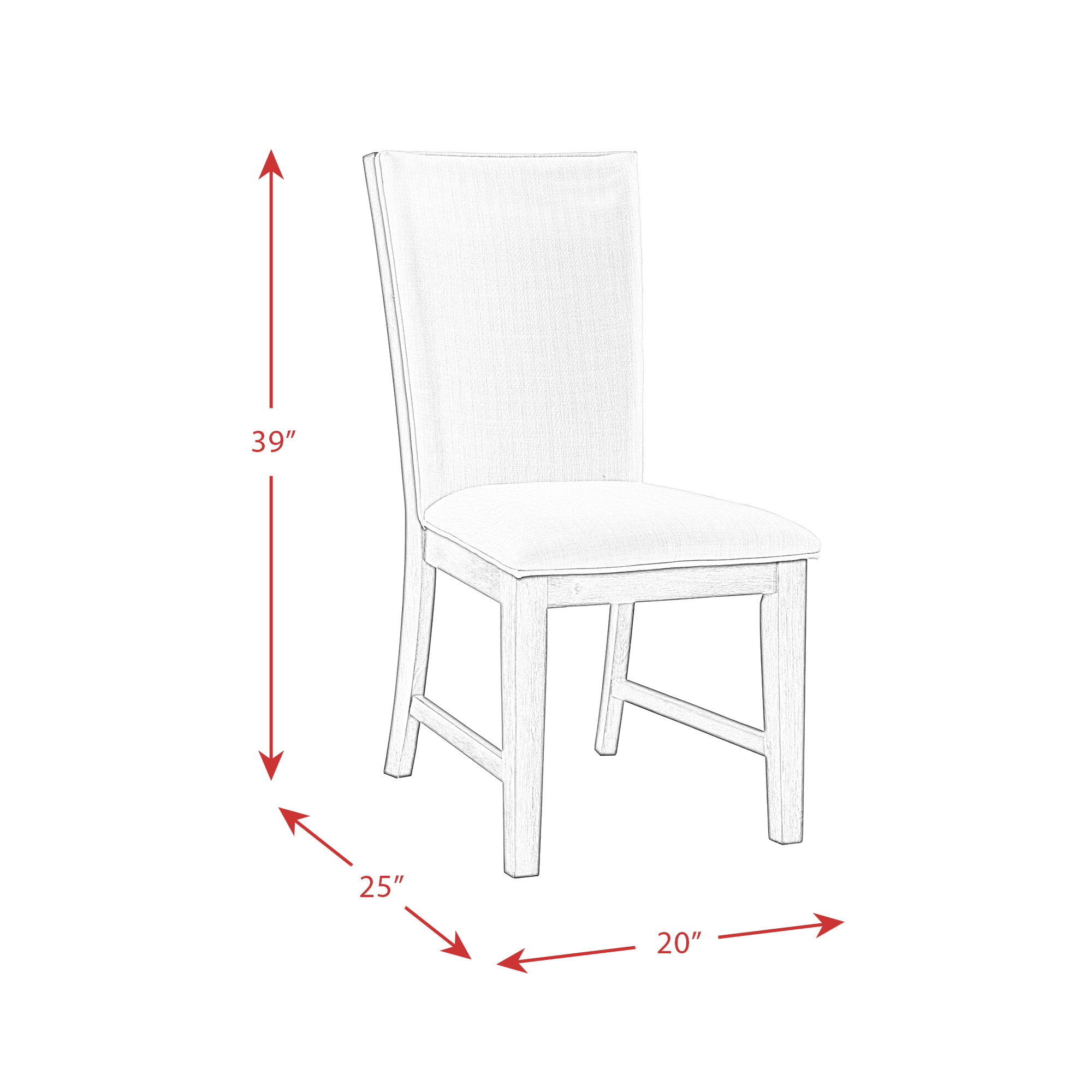 Model: DGD1007PC | Elements Grady 7PC Dining Set-Table & Six Upholstered Side Chairs