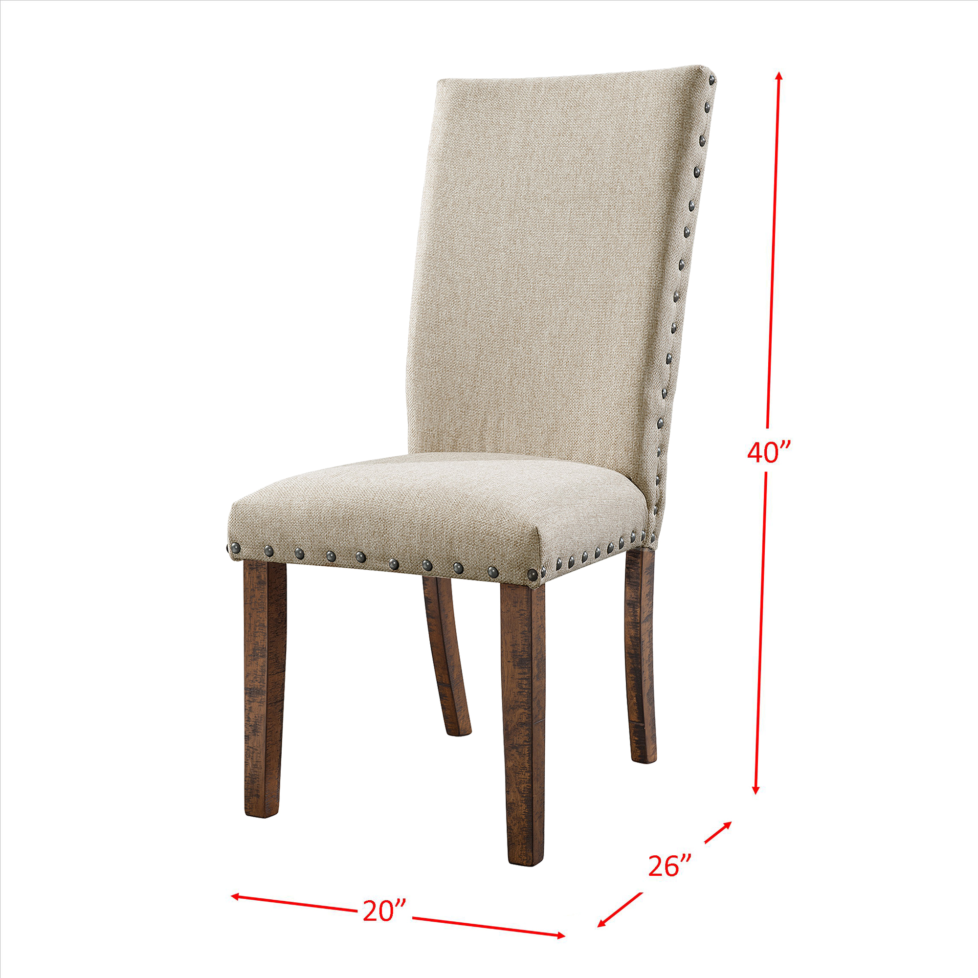 Model: DJX100S5PC | Elements Jax 5pc Dining Set-Table, 4 Upholstered Side Chairs