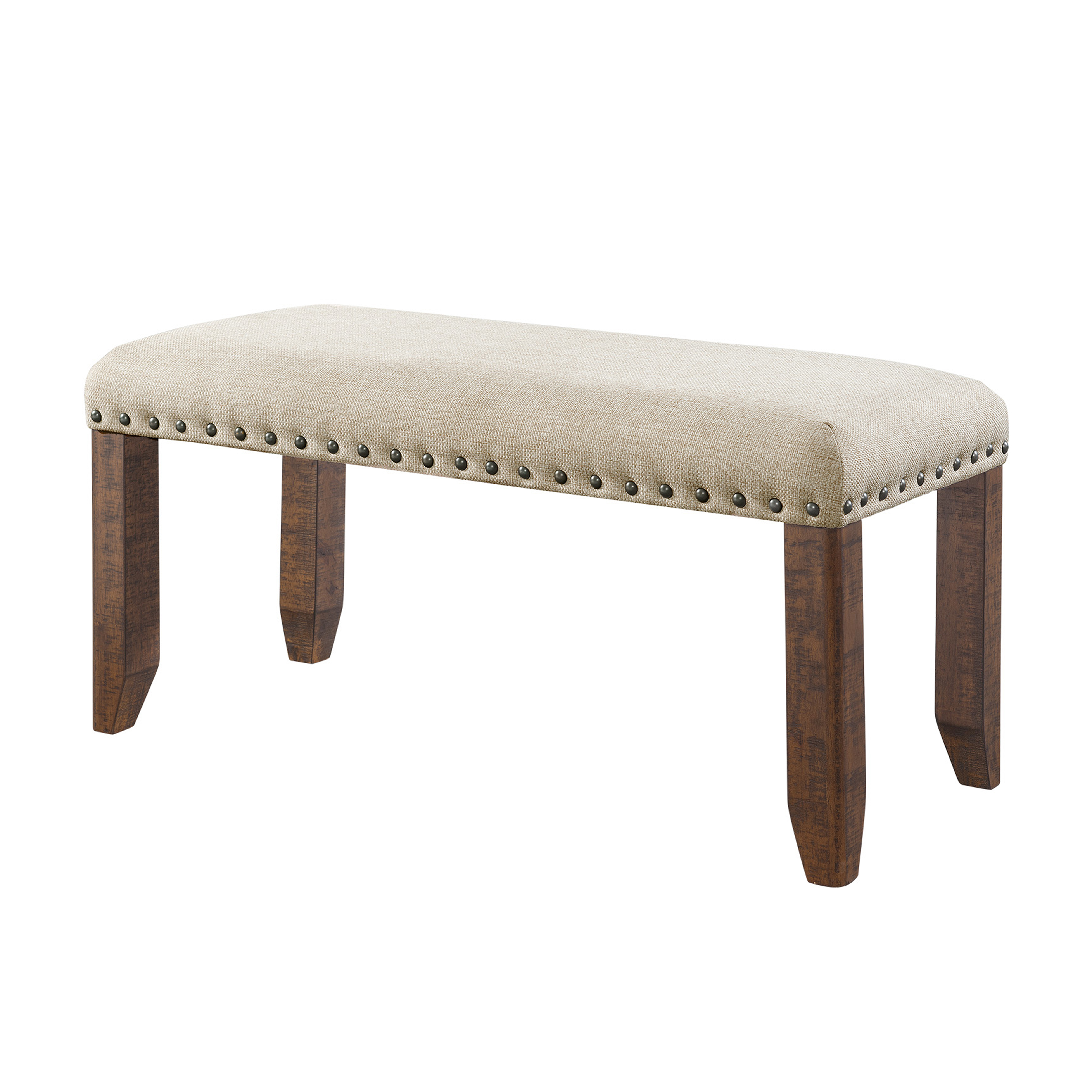 Model: DJX100SB6PC | Elements Jax 6pc Dining Set- Table 4 Upholstered Side Chairs & Bench