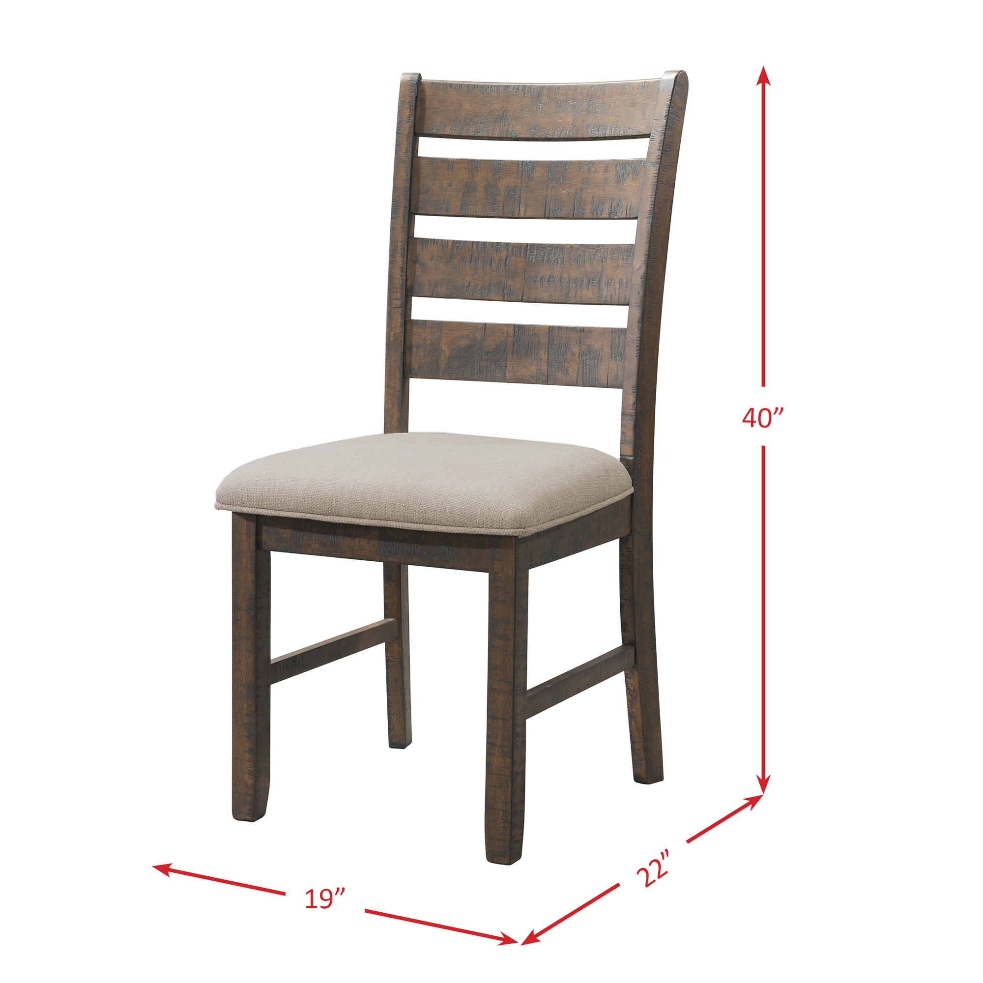 Model: DJX1505PC | Elements Jax 5PC Dining Set - Table, 4 Ladder Side Chairs