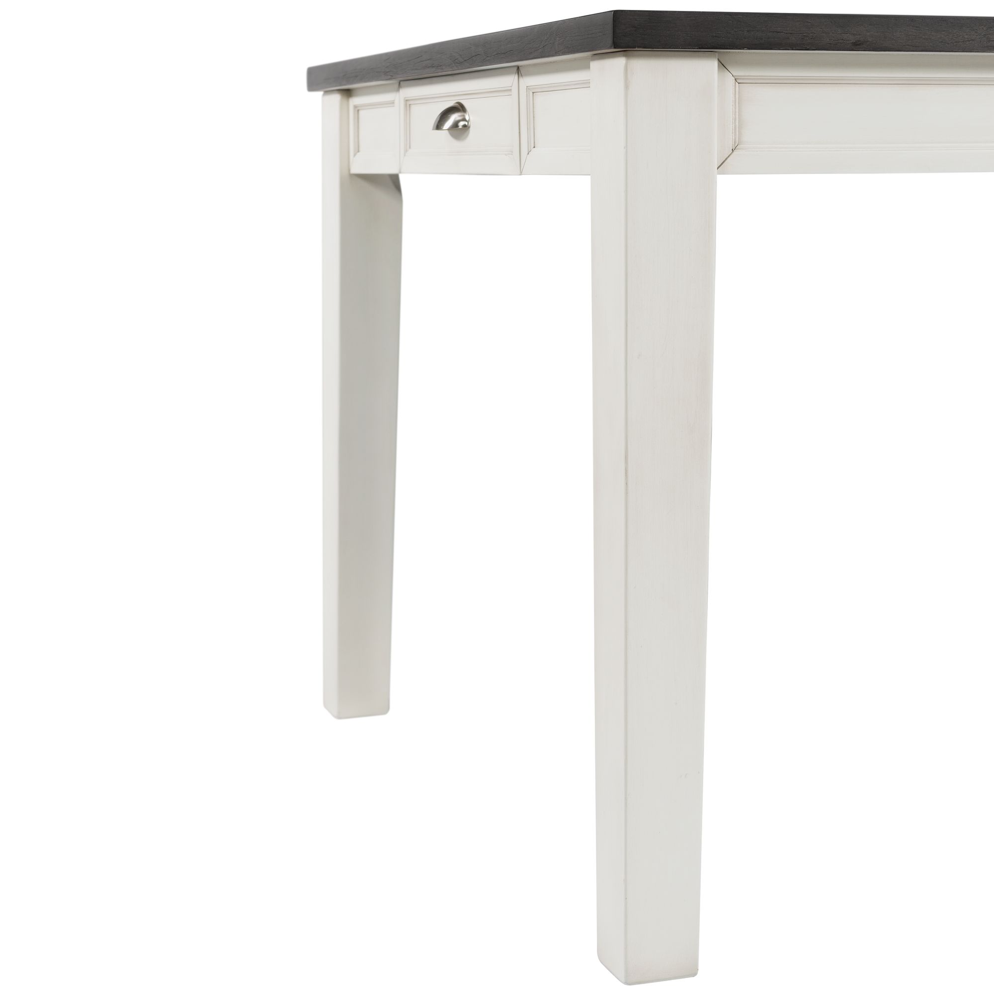 Model: DKY300DT | Elements Kayla Two Tone Dining Table w/Grey Top with 2 Drawers