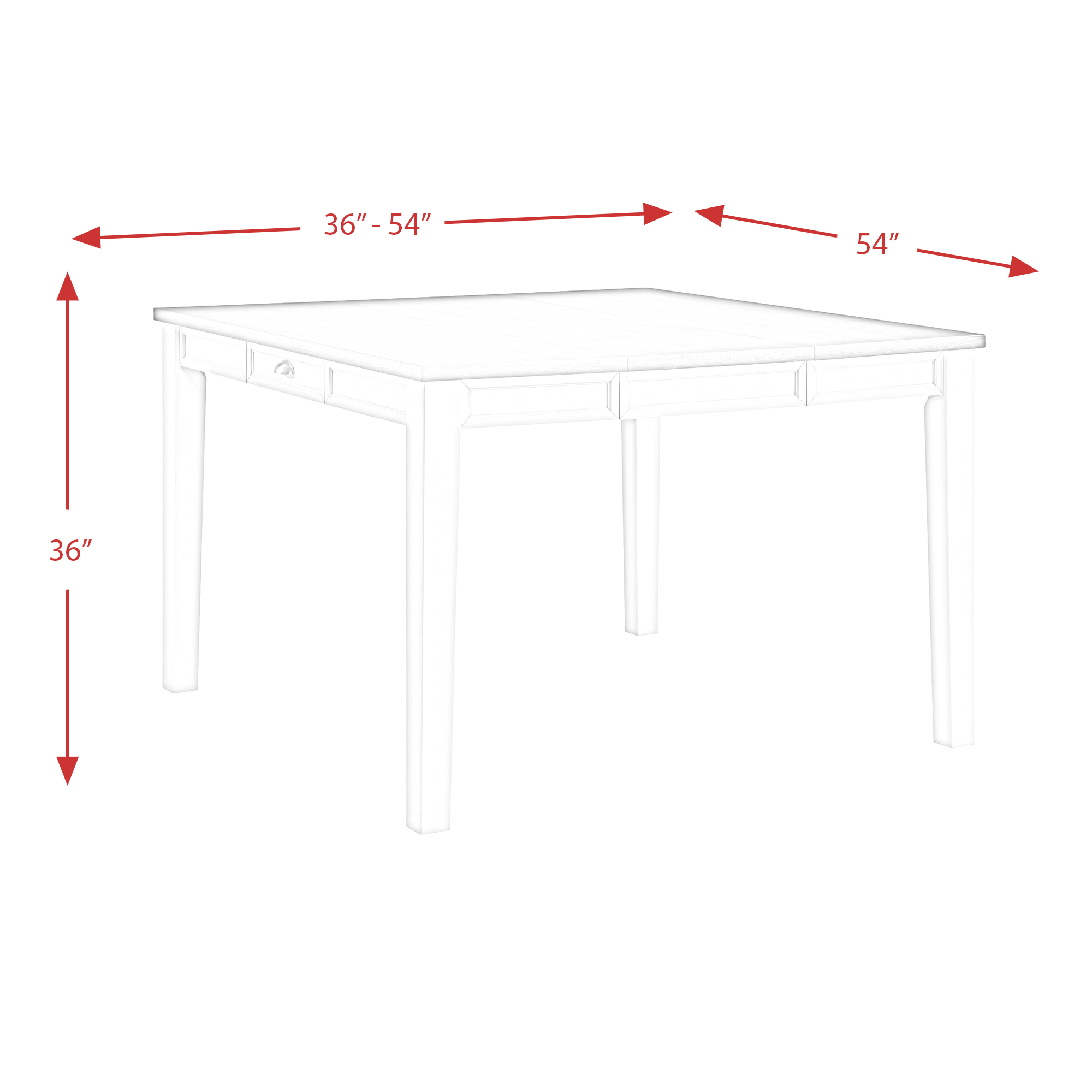 Model: DKY350C5PC | Elements Kayla Two Tone 5PC Counter Height Dining Set-Table & Four Chairs
