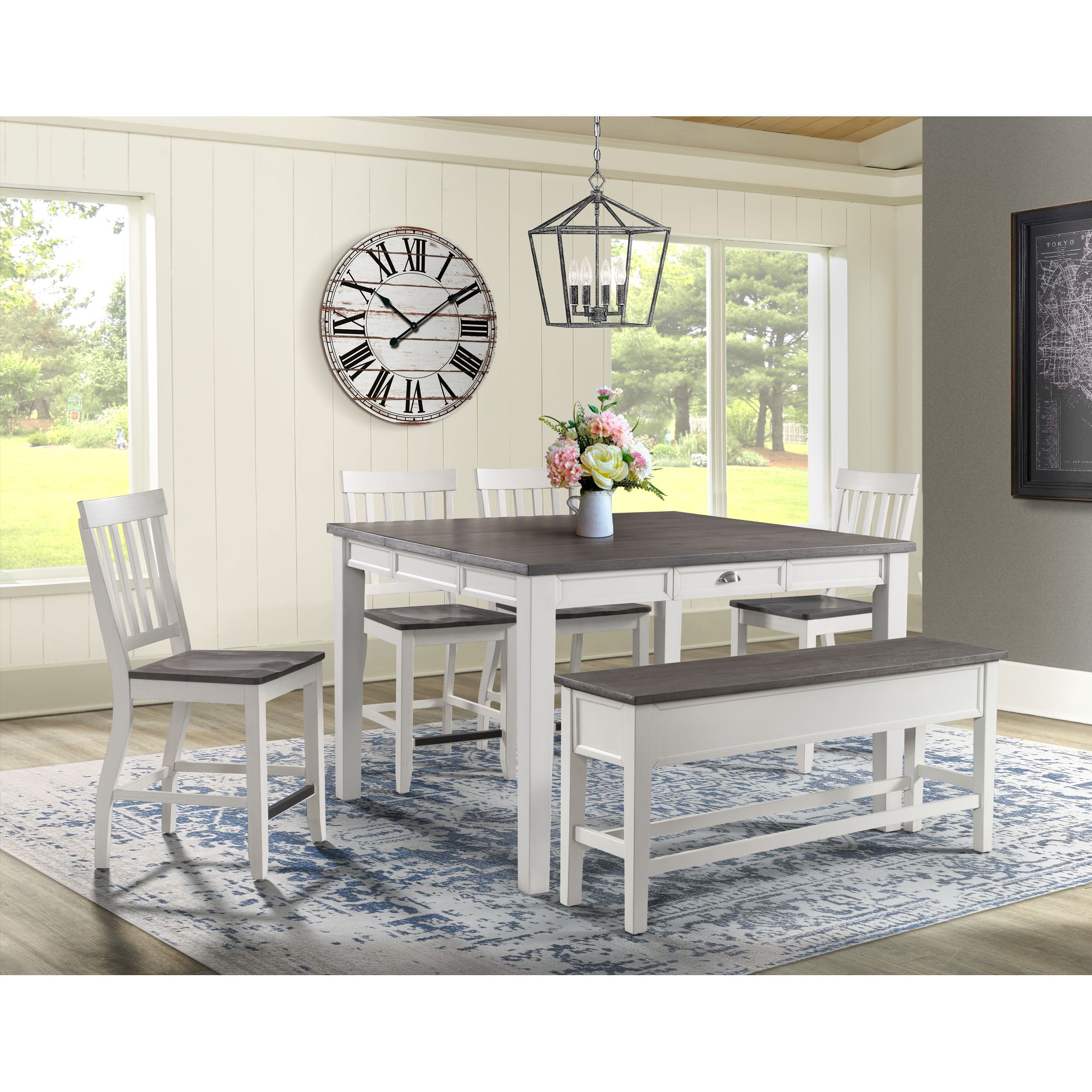 Model: DKY350CSBN | Elements Kayla Two Tone Counter Storage Bench w/Grey Top