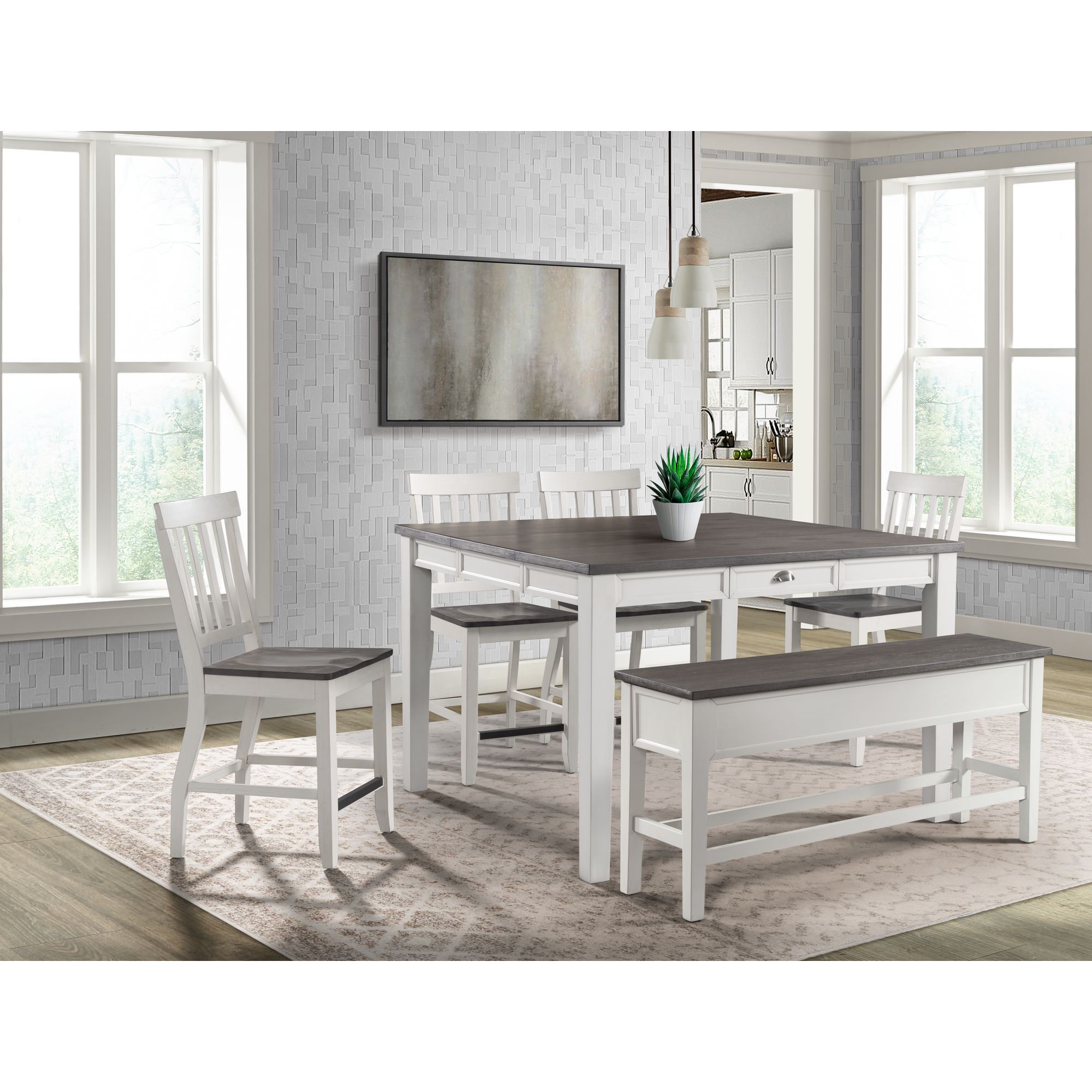 Model: DKY350CSBN | Elements Kayla Two Tone Counter Storage Bench w/Grey Top