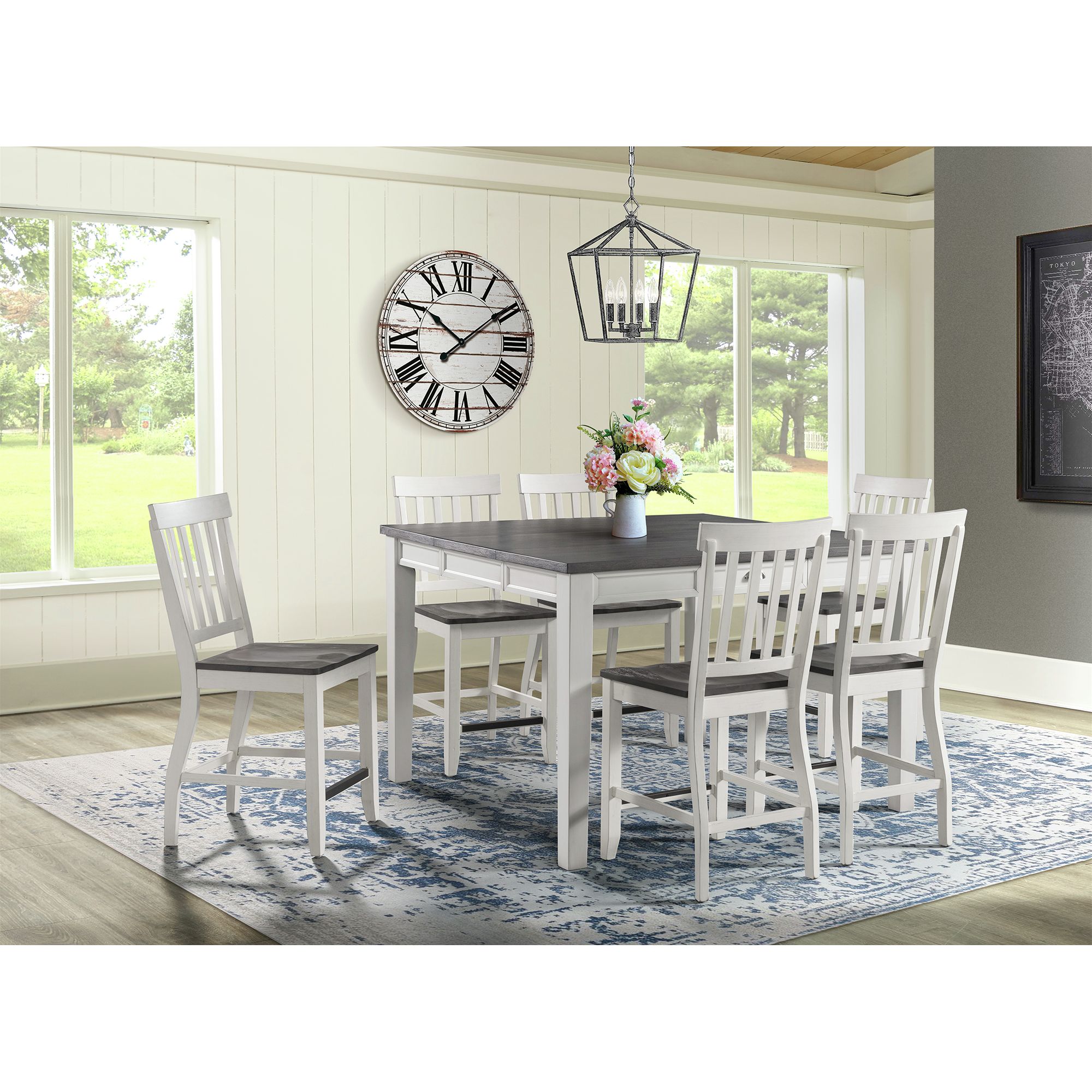 Model: DKY350CSC | Elements Kayla Two Tone Counter Side Chair w/Grey Top (2 Per Pack)