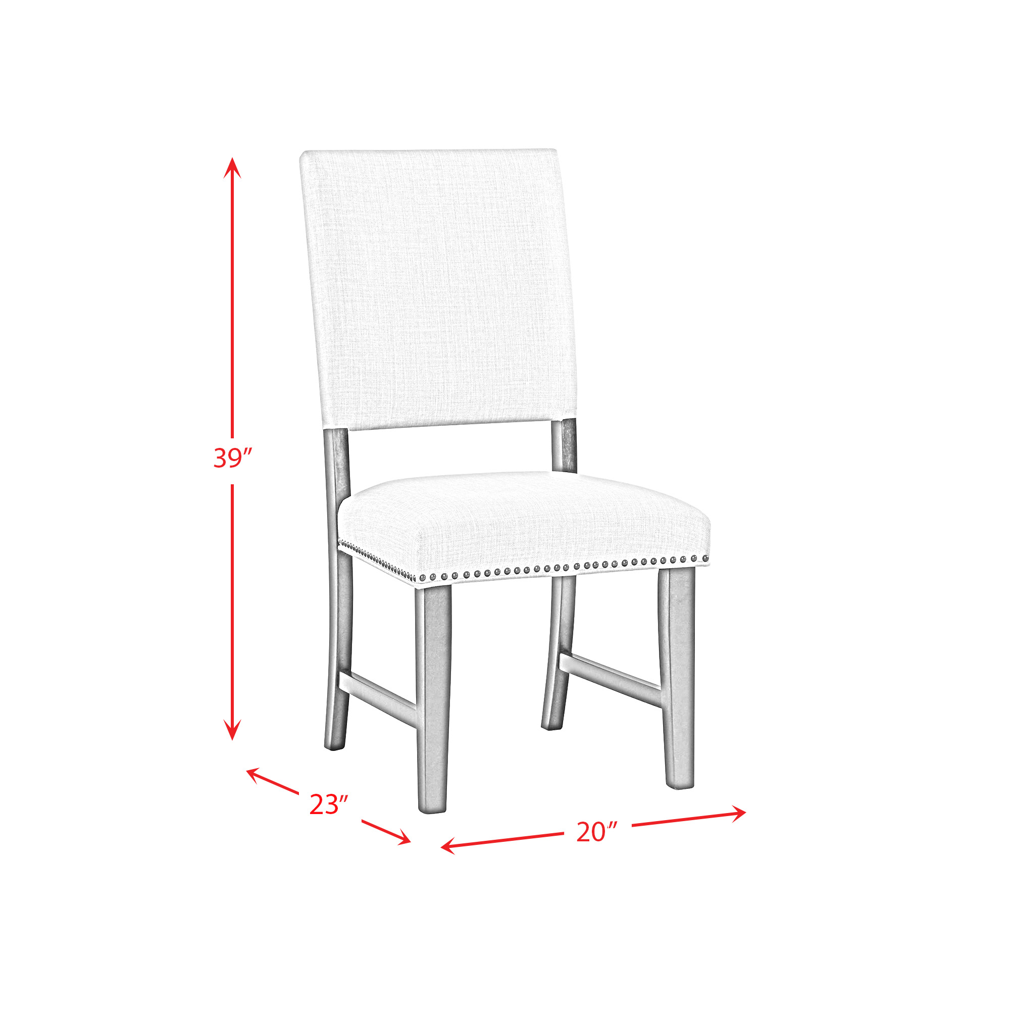 Model: DMD100SC | Elements Maddox Dining Side Chair w/Stretcher (2pcs Per Carton)