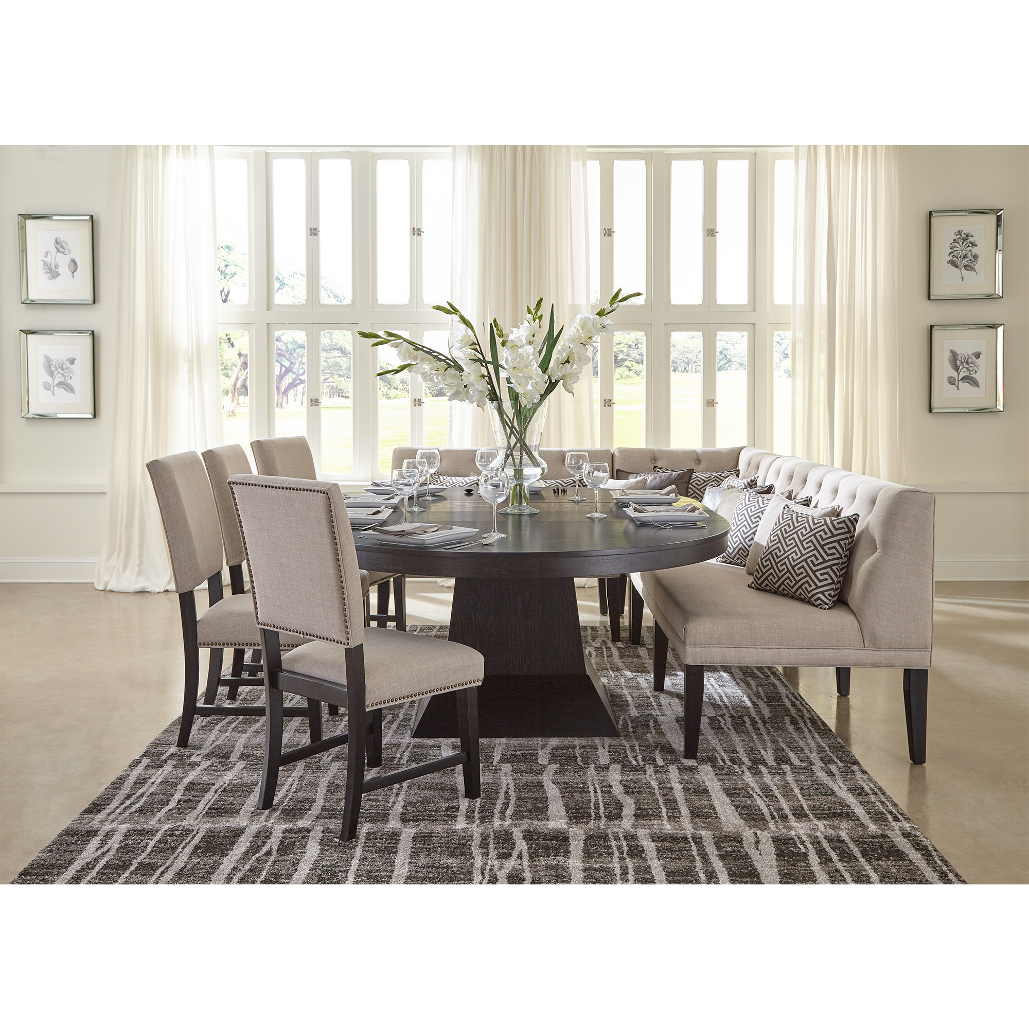 Model: DMD100SFCR | Elements Maddox Dining Sofa Corner w/Three Pillows