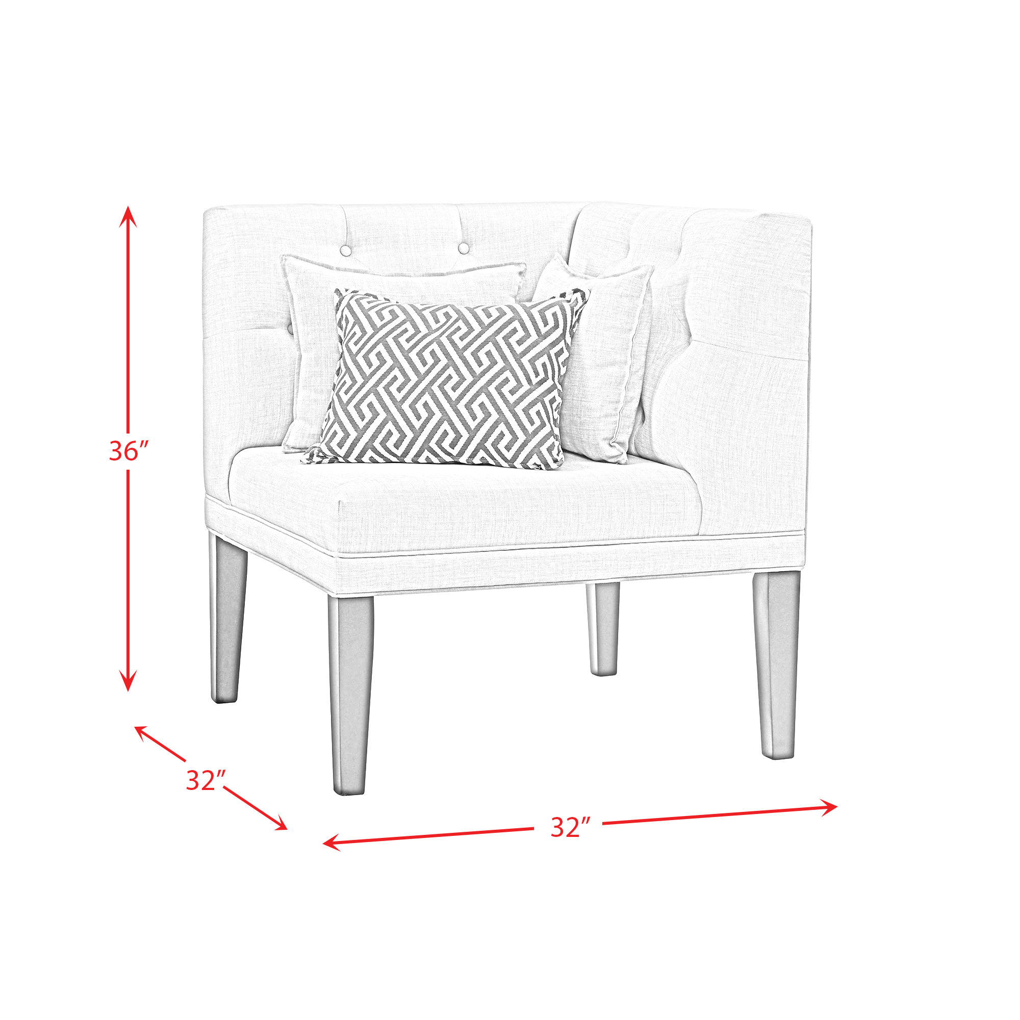 Model: DMD100SFCR | Elements Maddox Dining Sofa Corner w/Three Pillows