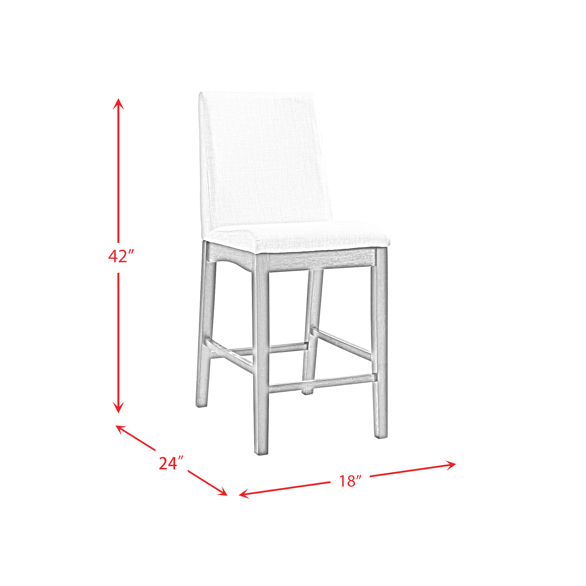 Model: DPR300CSCN | Elements Dapper Counter Side Chair (Grey Finish) (Two Per Carton)