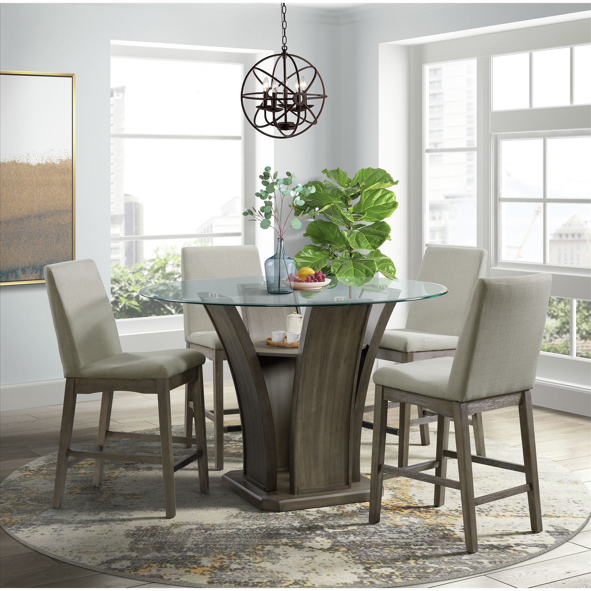 Model: DPR300RCDTTB | Elements Dapper Grey Round Counter Table