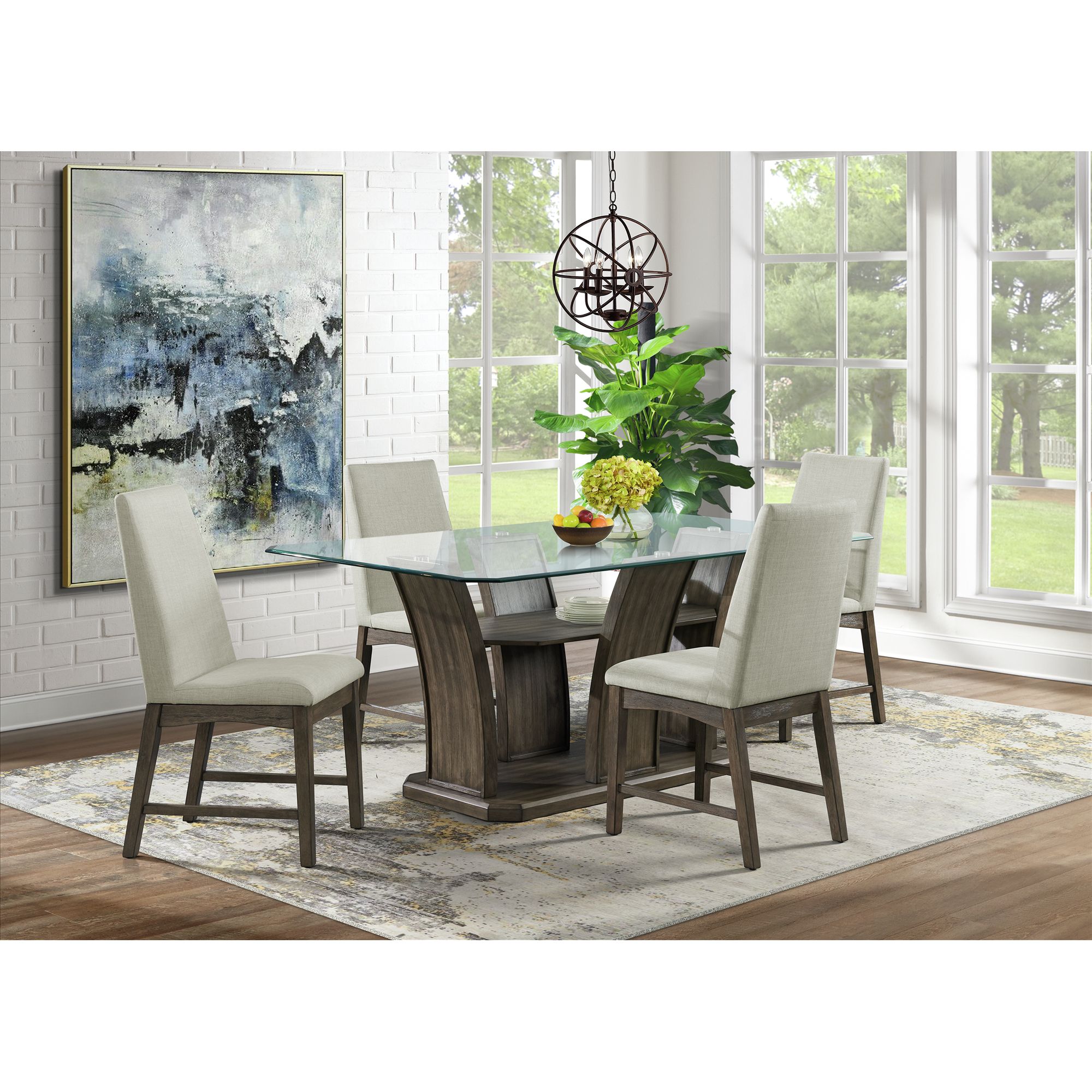 Model: DPR300SCN | Elements Dapper Dining Side Chair (Grey Finish) (Two Per Carton)
