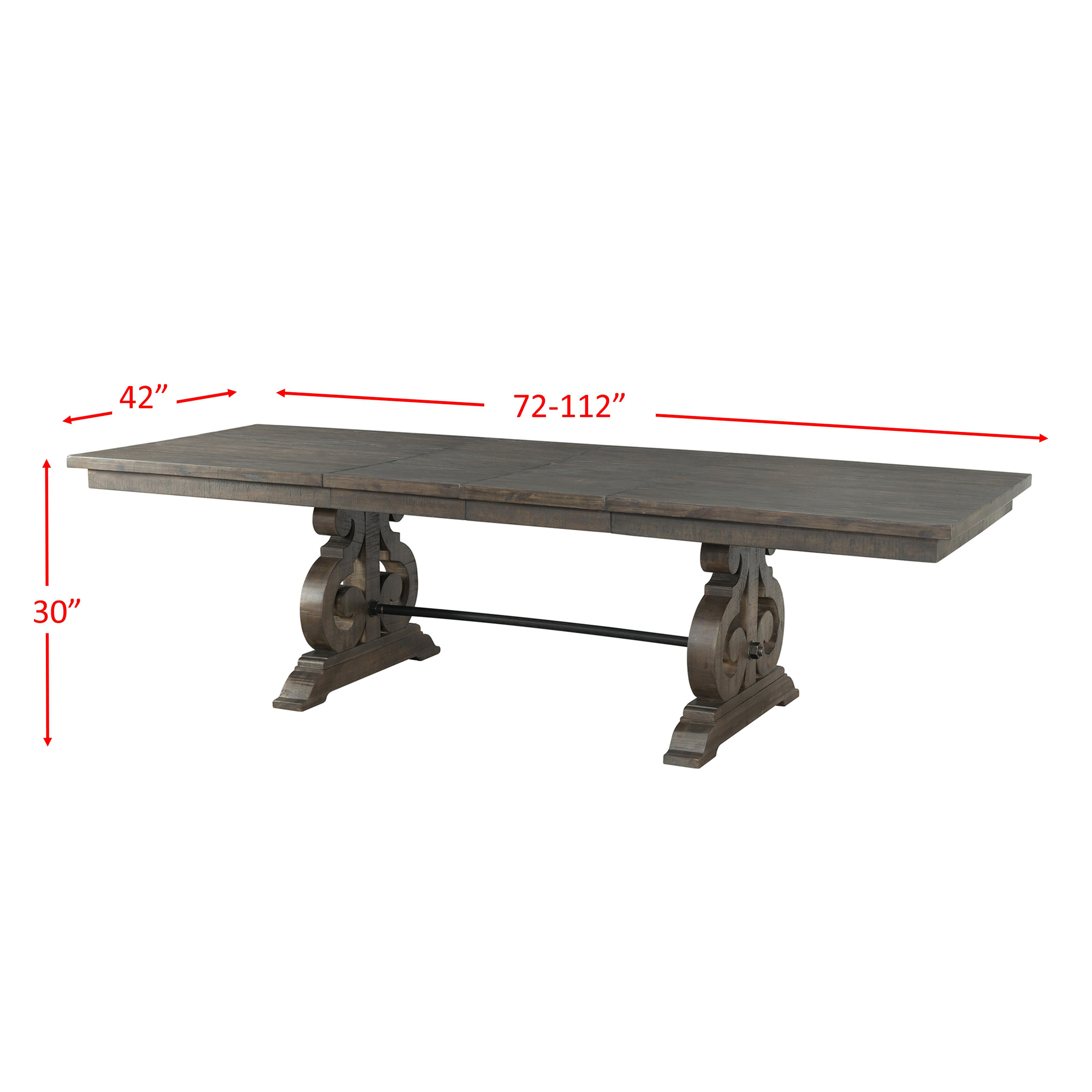 Model: DST100SP6PC | Elements Stone Dining 7PC Set- Table, 4 Side Chairs, & 2 Parson Chairs