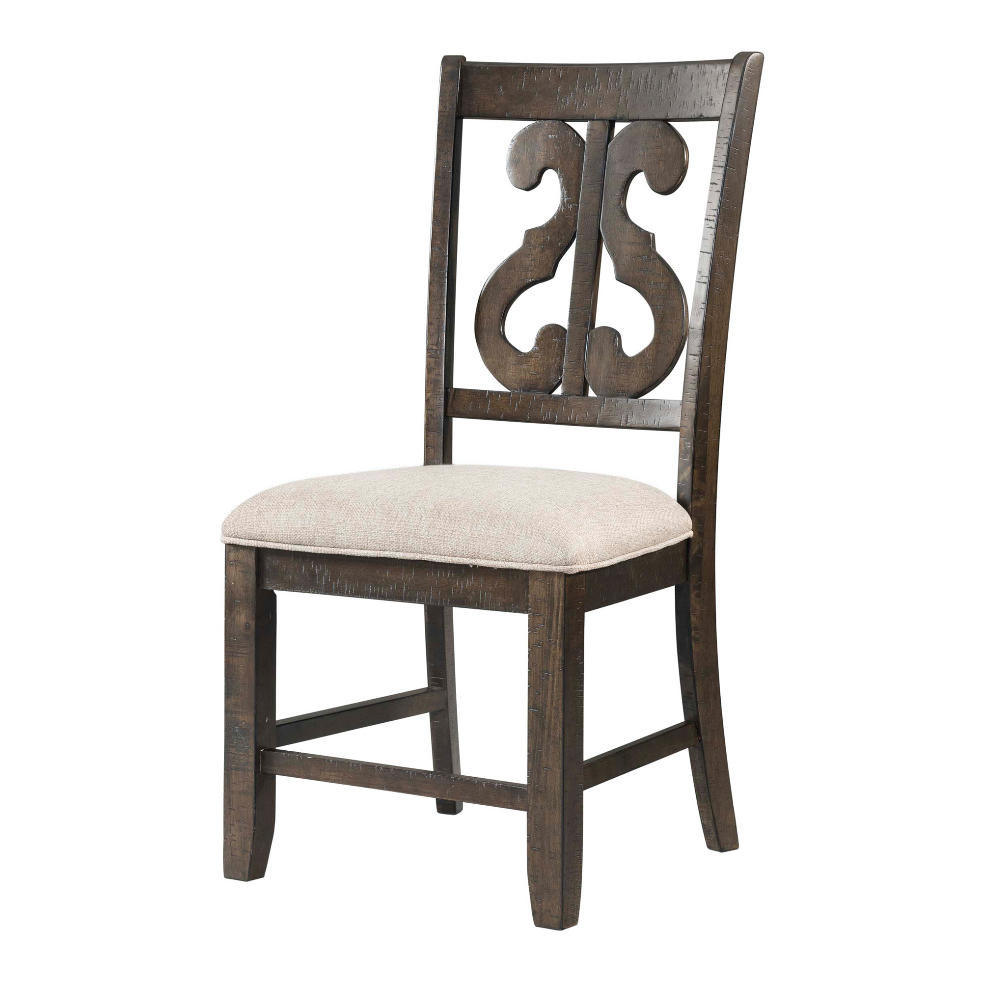 Model: DST150SC | Elements Stone Wooden Swirl Back Side Chair (2 Per Pack)