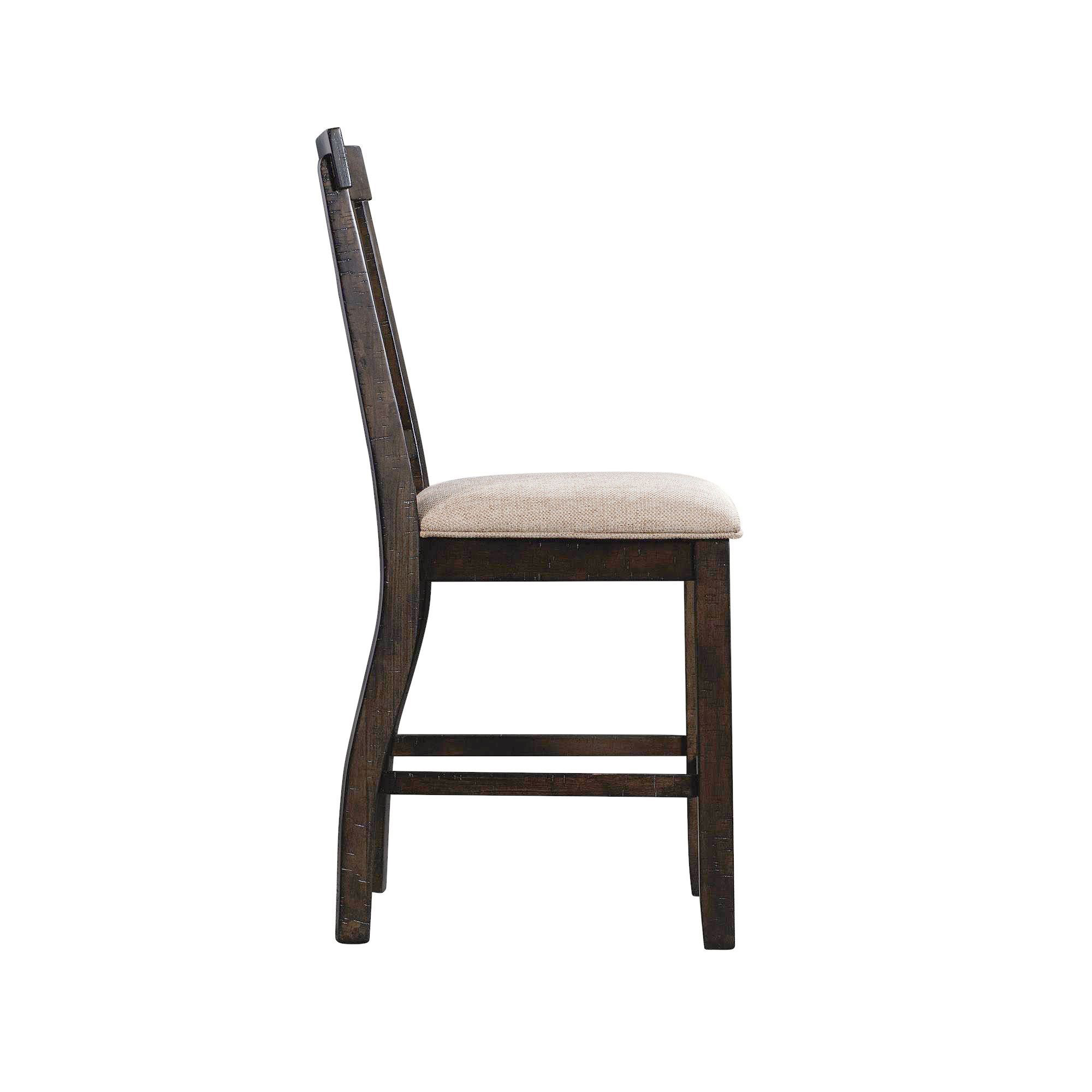 Model: DST190CSC | Elements Stone Counter Wooden Slat Back Counter Side Chair Charcoal (2 Per Pack)