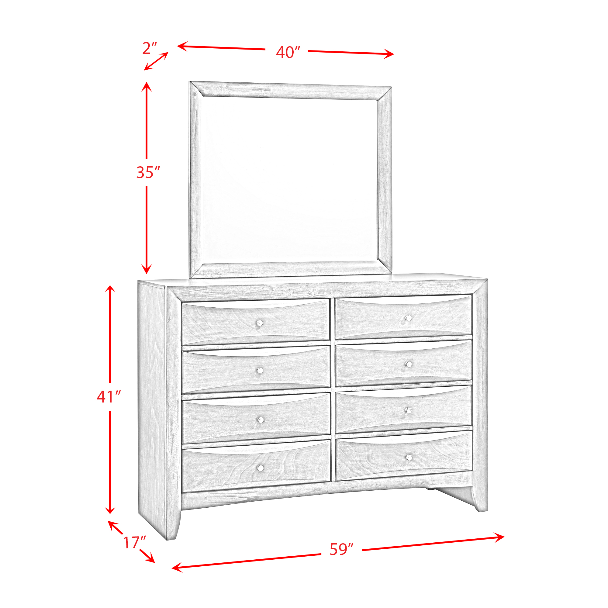 Model: EG170QB4PC | Elements Emily Queen Storage 4PC Bedroom Set