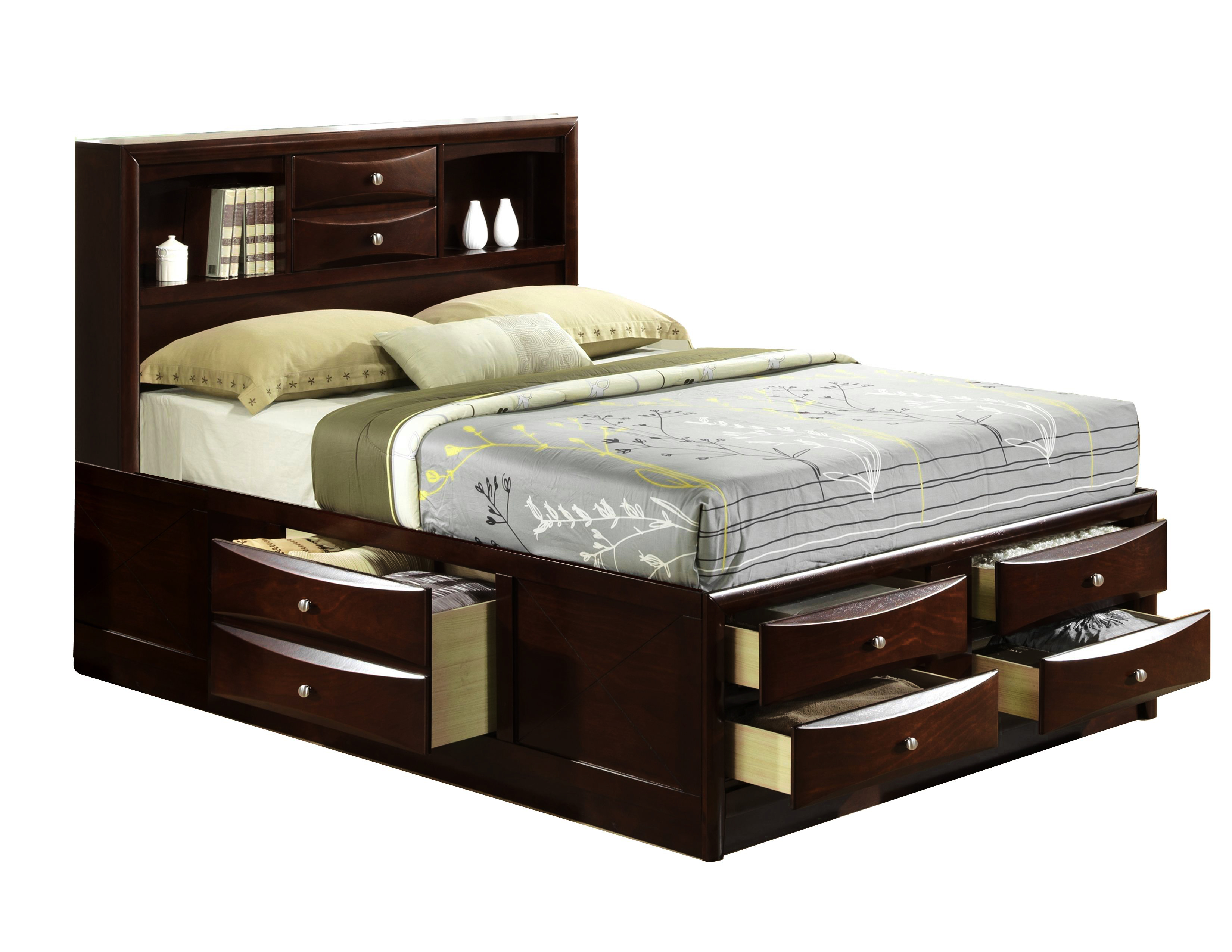 Model: EM300Q5PC | Elements EMILY QUEEN STORAGE 5PC BEDROOM SET