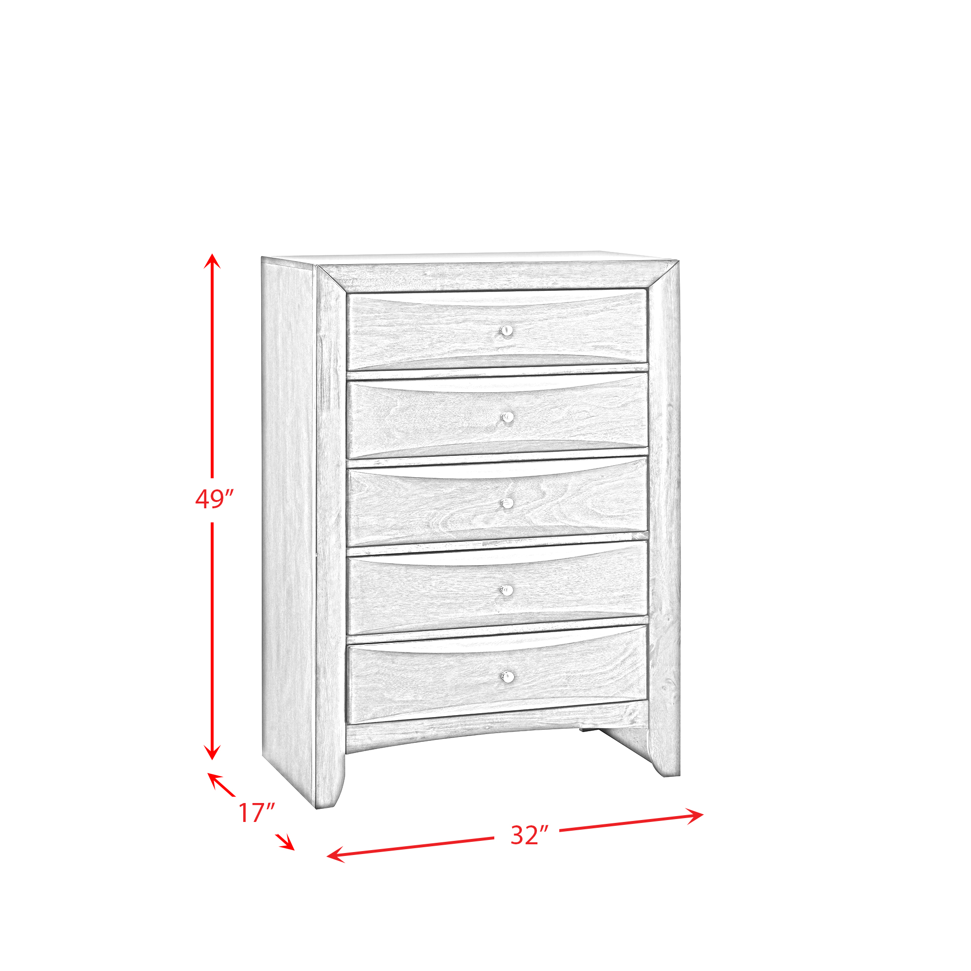 Model: EM300Q6PC | Elements EMILY QUEEN STORAGE 6PC BEDROOM SET