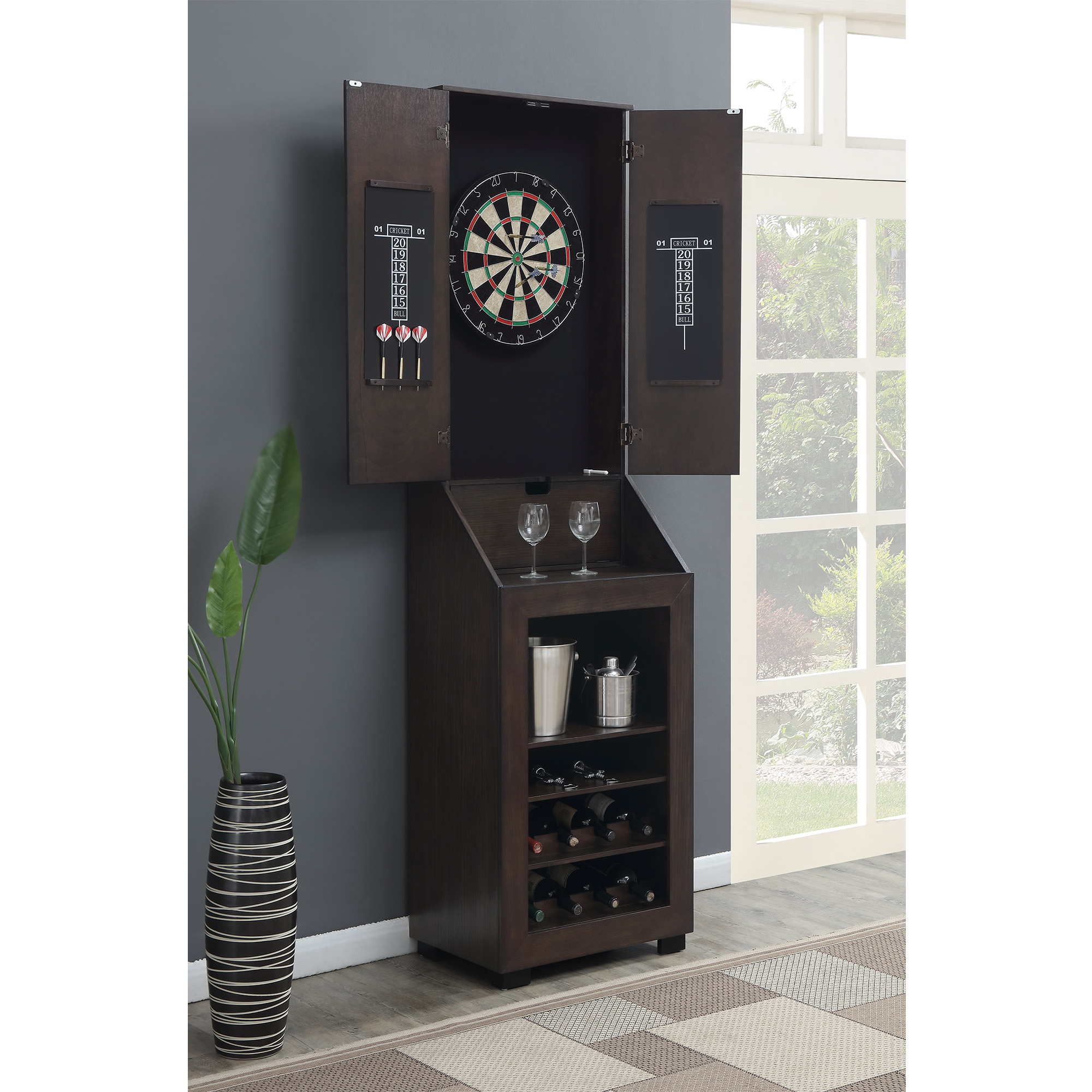Model: GTBN100DBC | Elements Bones Dartboard Cabinet SSG-120405  Cabinet with Dartboard