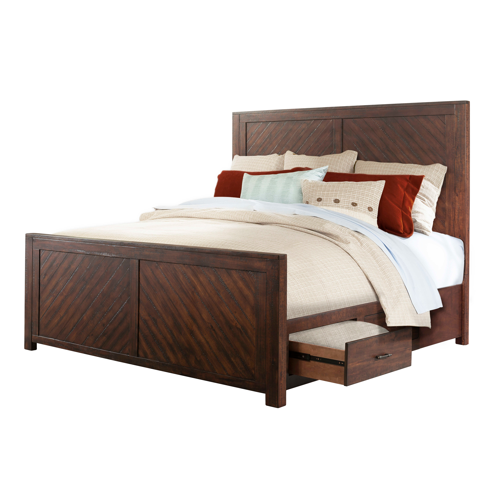 Model: JX600QB4PC | Elements JAX QUEEN PLATFORM STORAGE 4PC BEDROOM SET