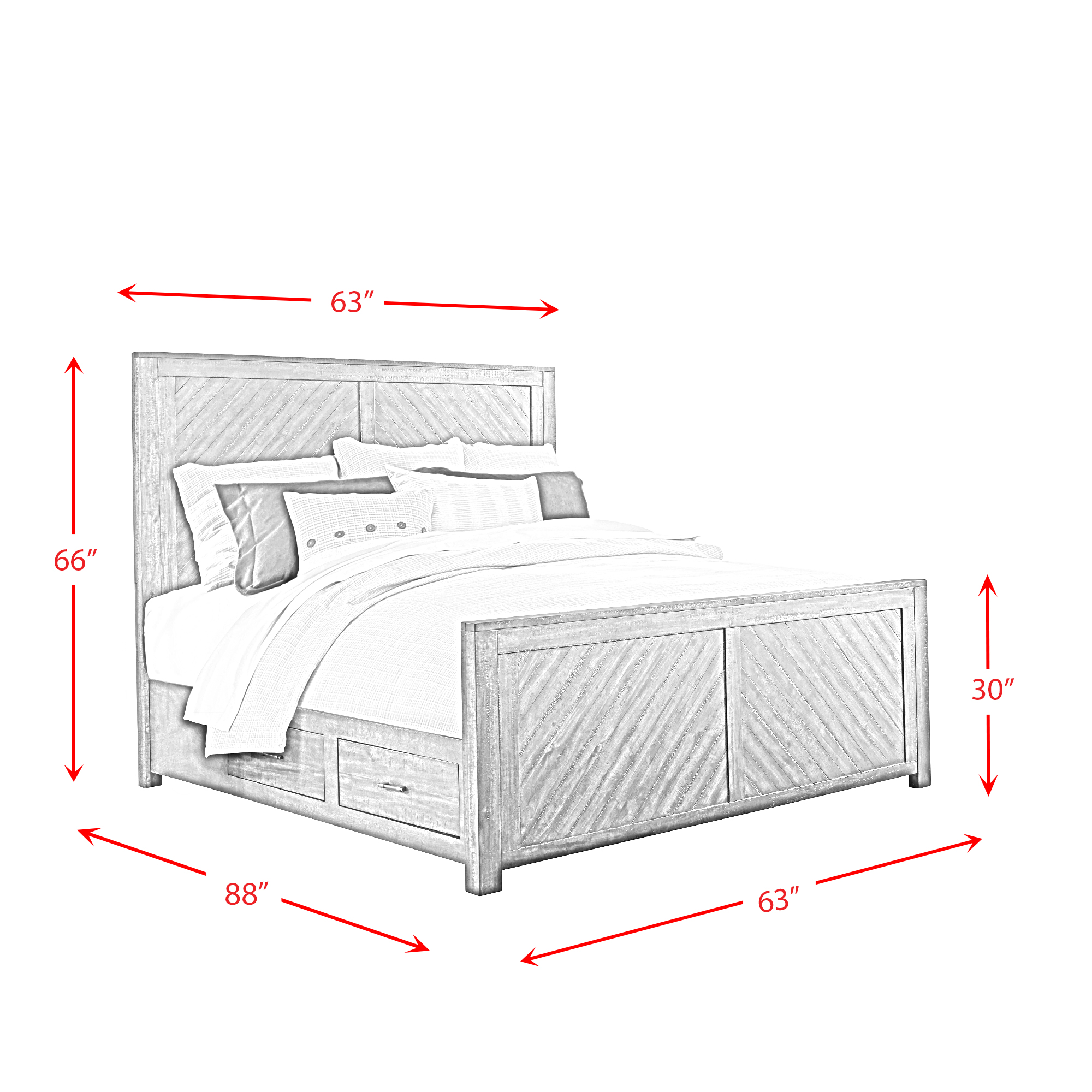 Model: JX600QB5PC | Elements JAX QUEEN PLATFORM STORAGE 5PC BEDROOM SET