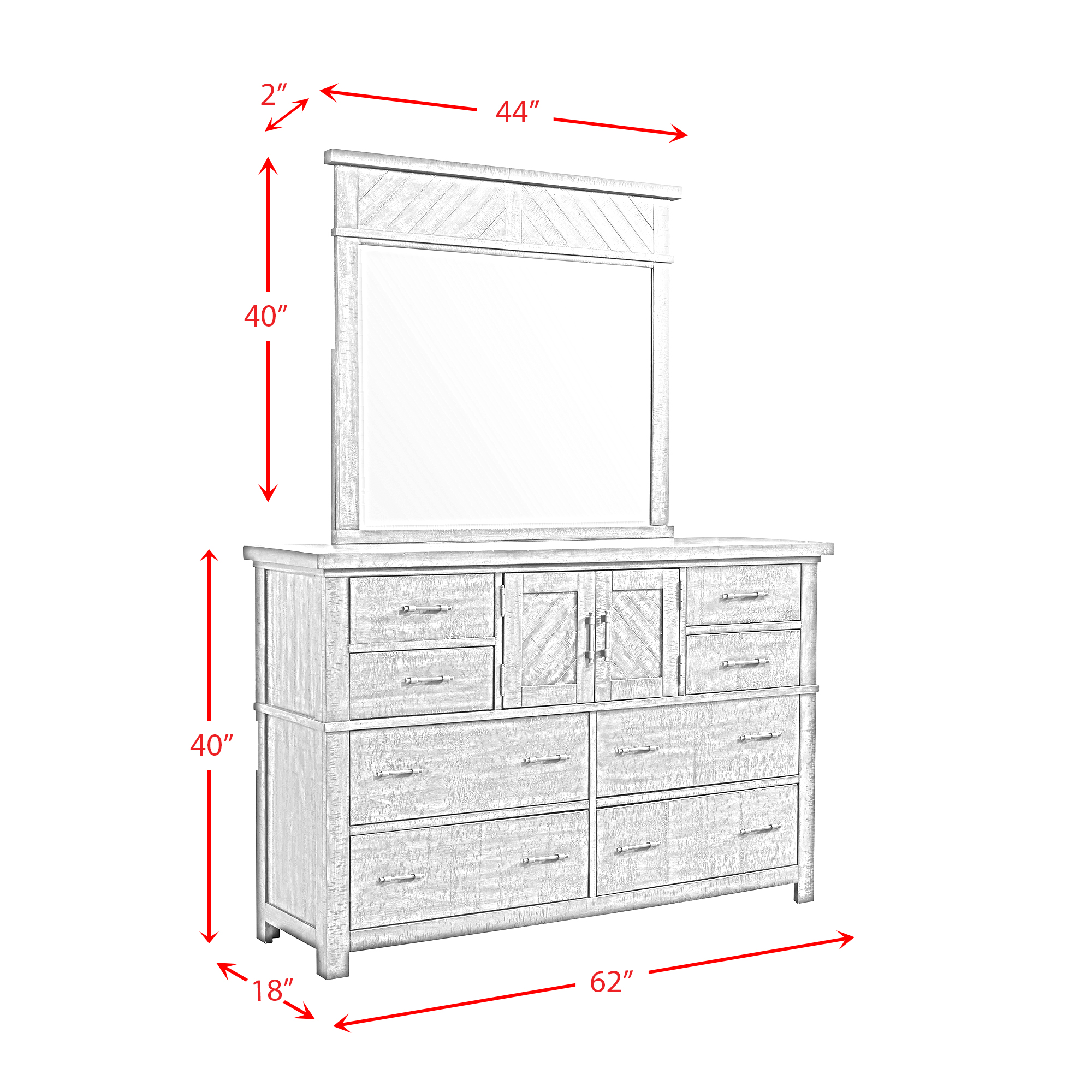 Model: JX600QB6PC | Elements JAX QUEEN PLATFORM STORAGE 6PC BEDROOM SET