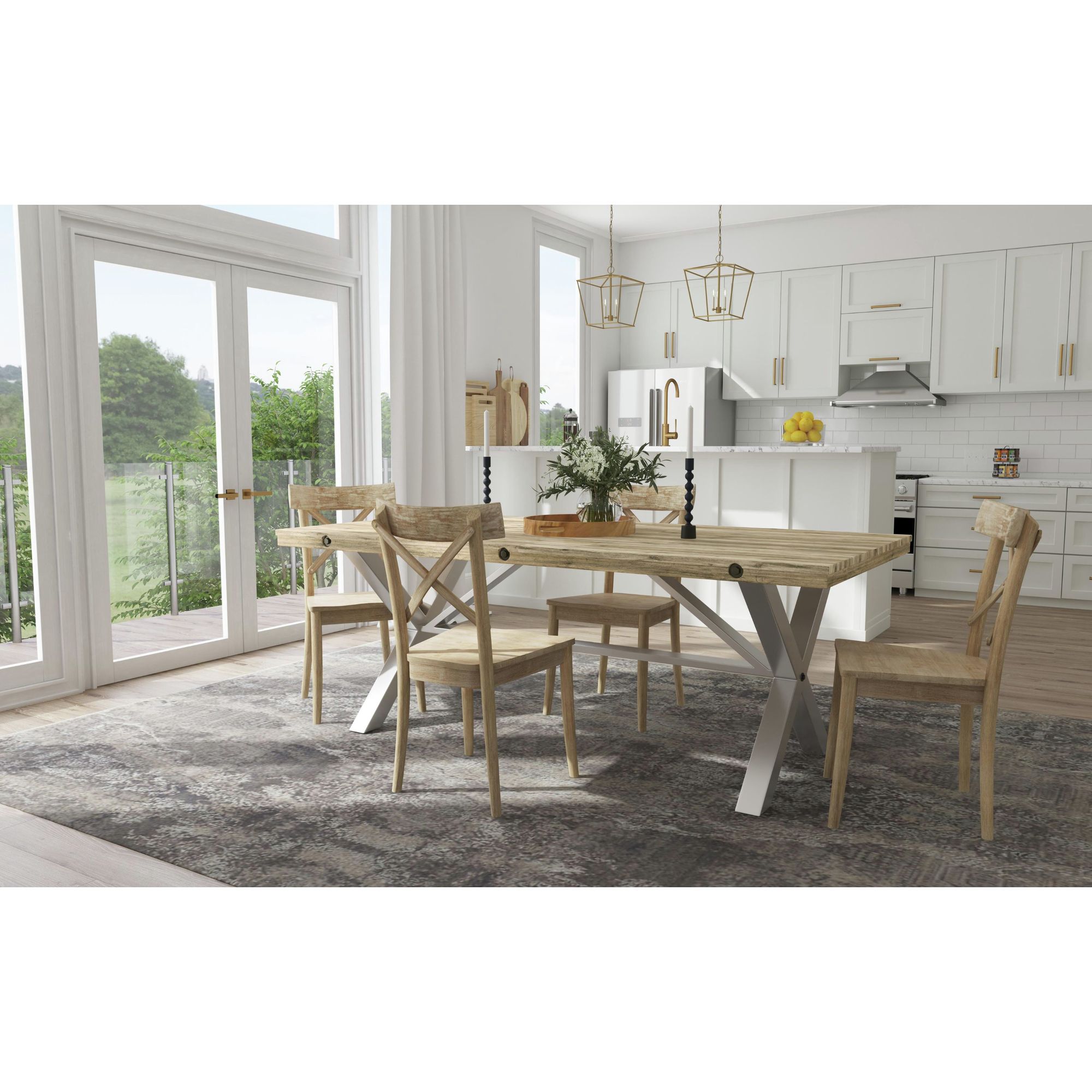 Model: LCL100DT | Elements (D680-31) Callista- Rectangular Table- Beach/Natural Metal