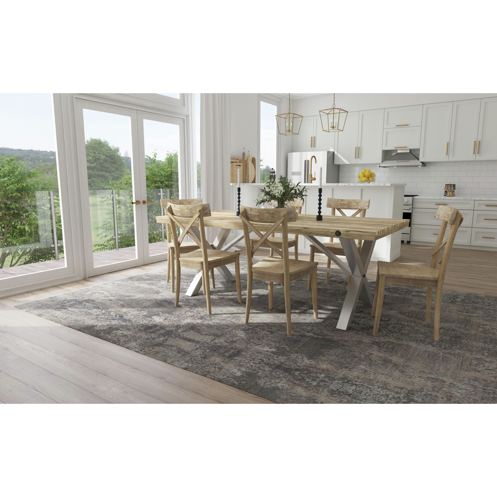Model: LCL100DT | Elements (D680-31) Callista- Rectangular Table- Beach/Natural Metal
