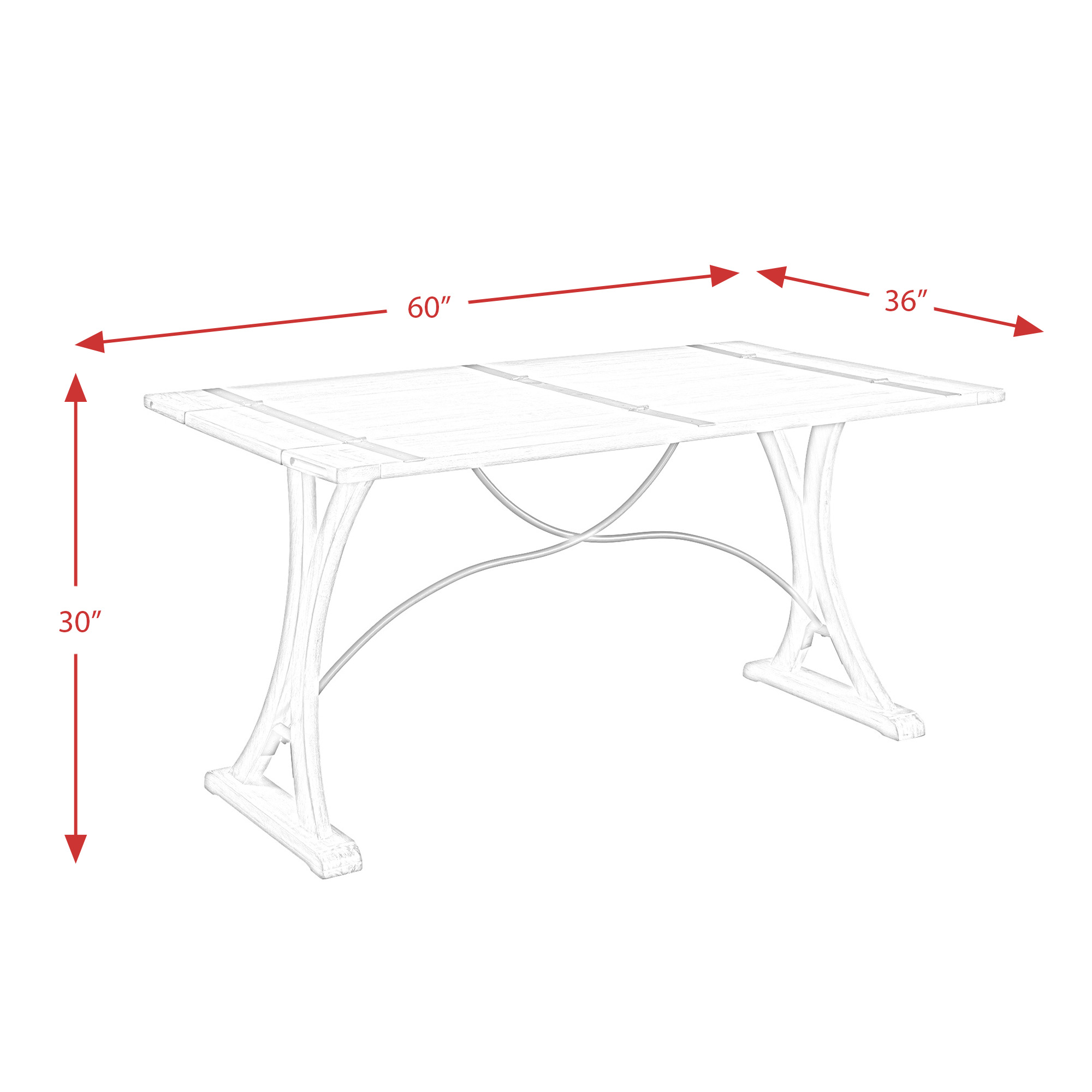 Model: LCL100FT5PC | Elements Callista Folding Top 5PC Dining Set-Table and Four Chairs