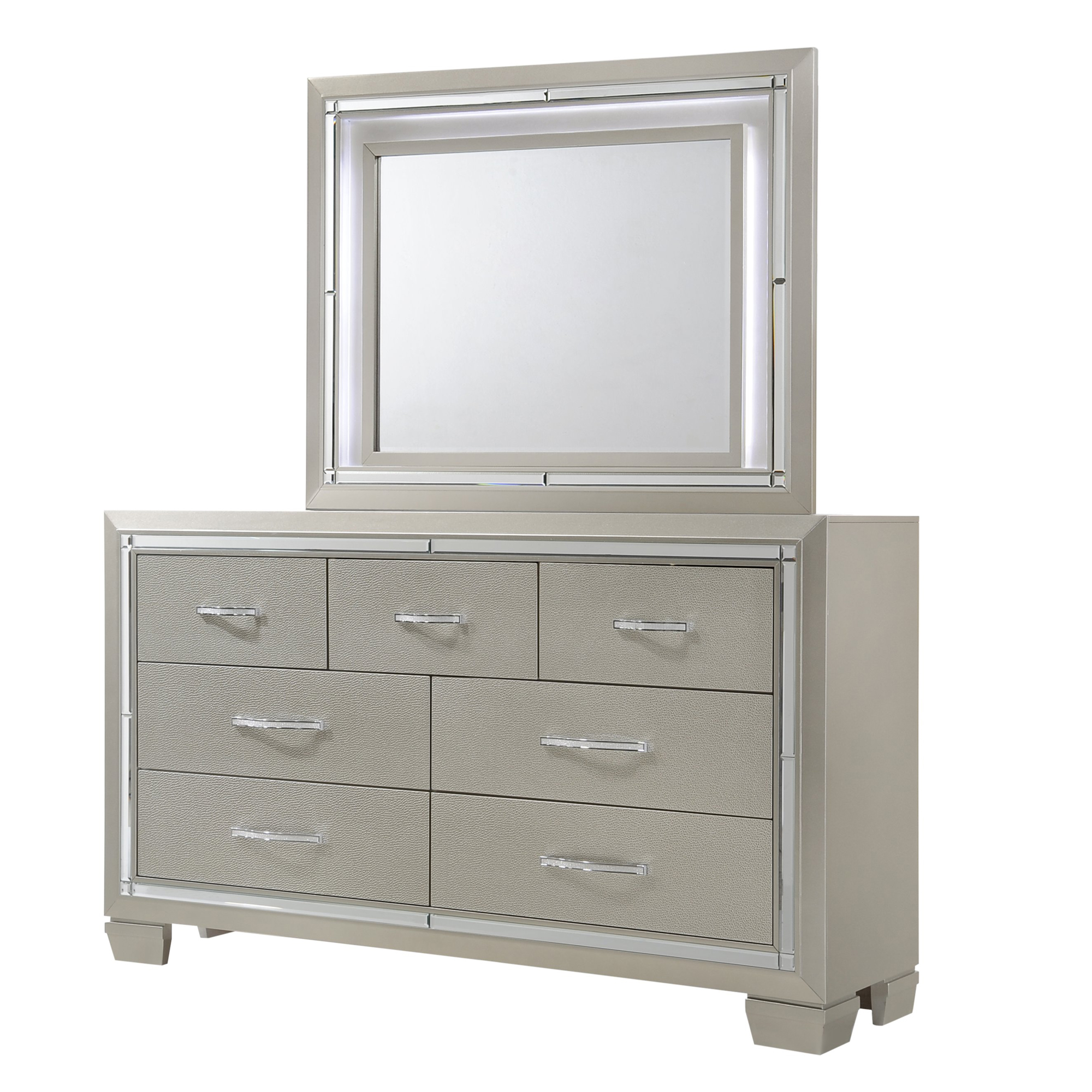 Elements Platinum Dresser&Mirror Set