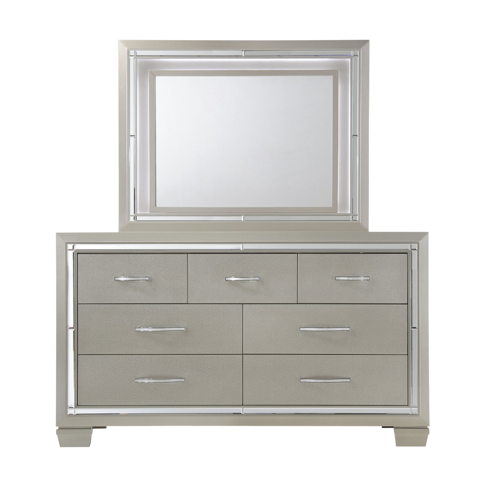 Model: LT100DRMR | Elements Platinum Dresser&Mirror Set