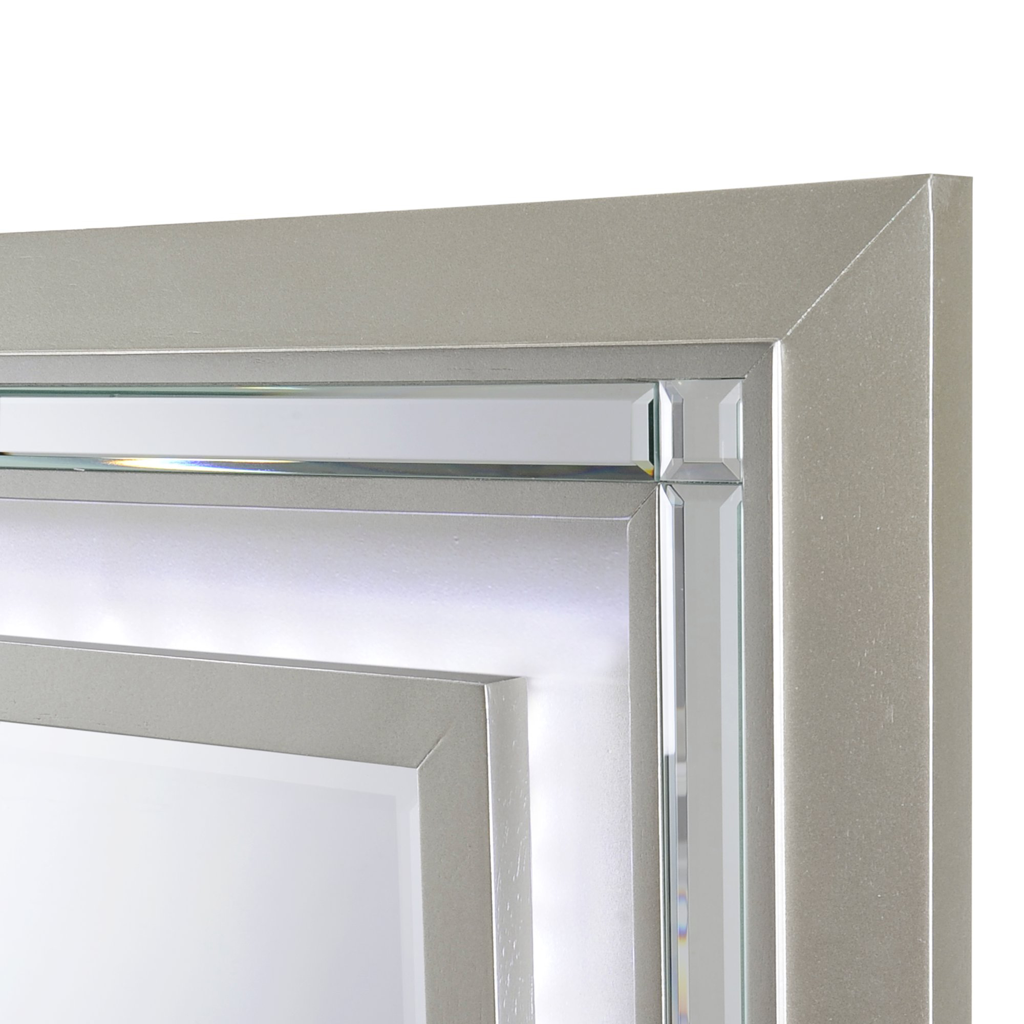 Model: LT111DRMR | Elements Platinum Youth Dresser & Mirror w/ LED Light Set