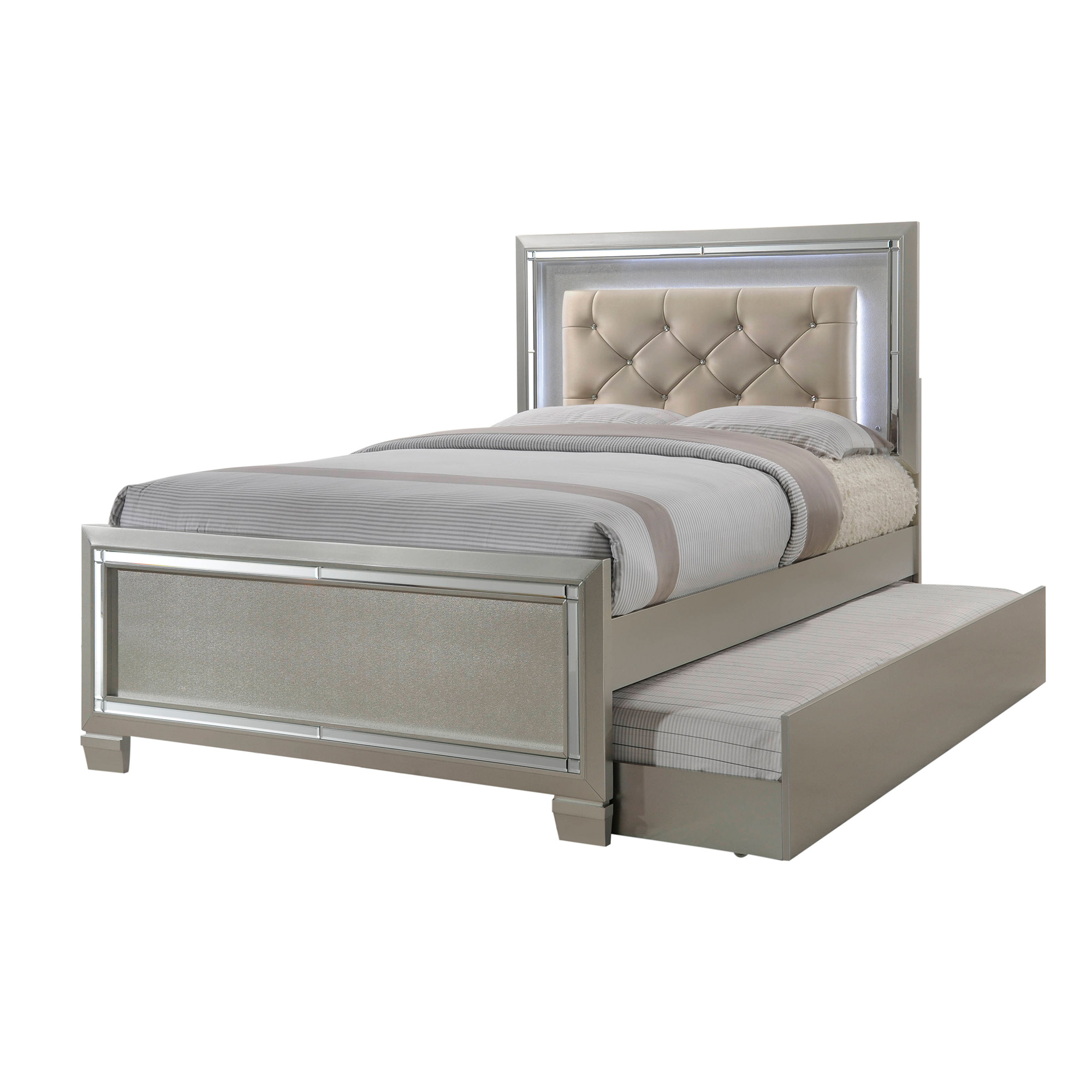 Elements PLATINUM YOUTH FULL PLATFORM W/ TRUNDLE 5PC BEDROOM SET