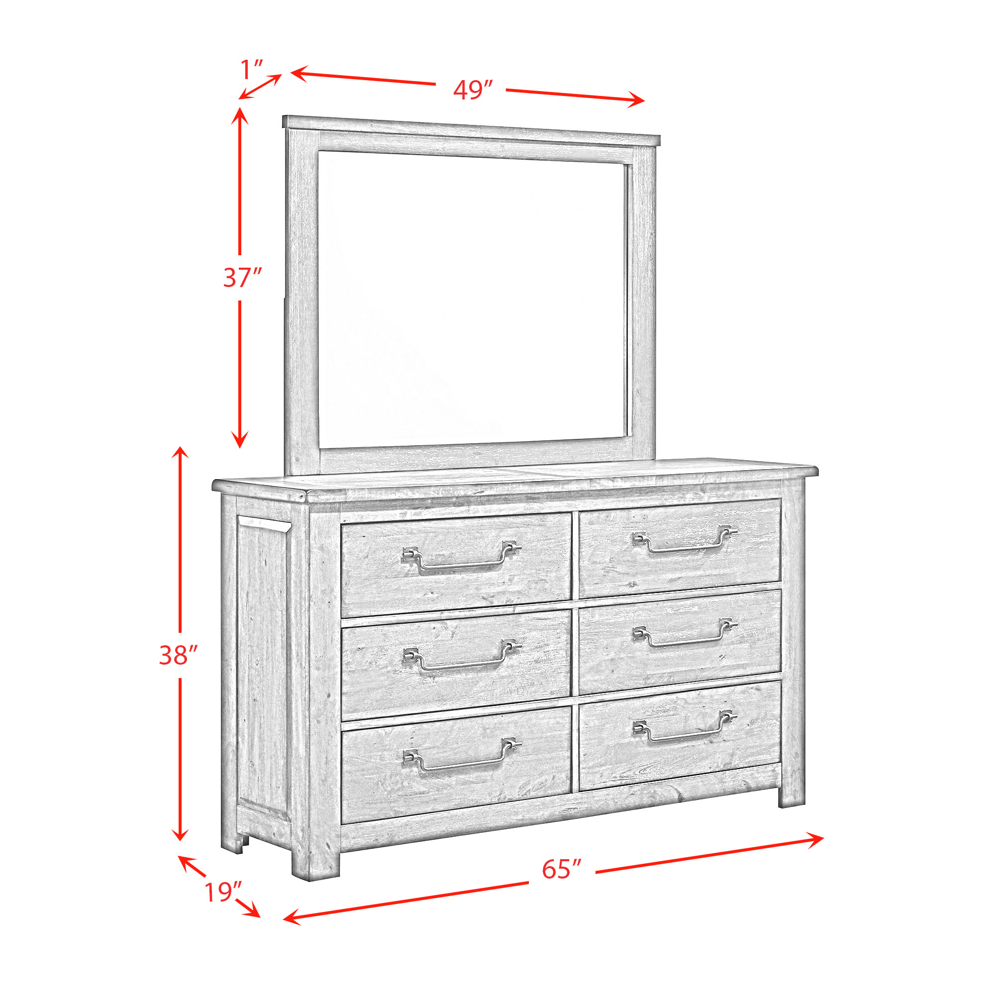 Model: MV500KB5PC | Elements Maverick King Panel 5PC Bedroom Set