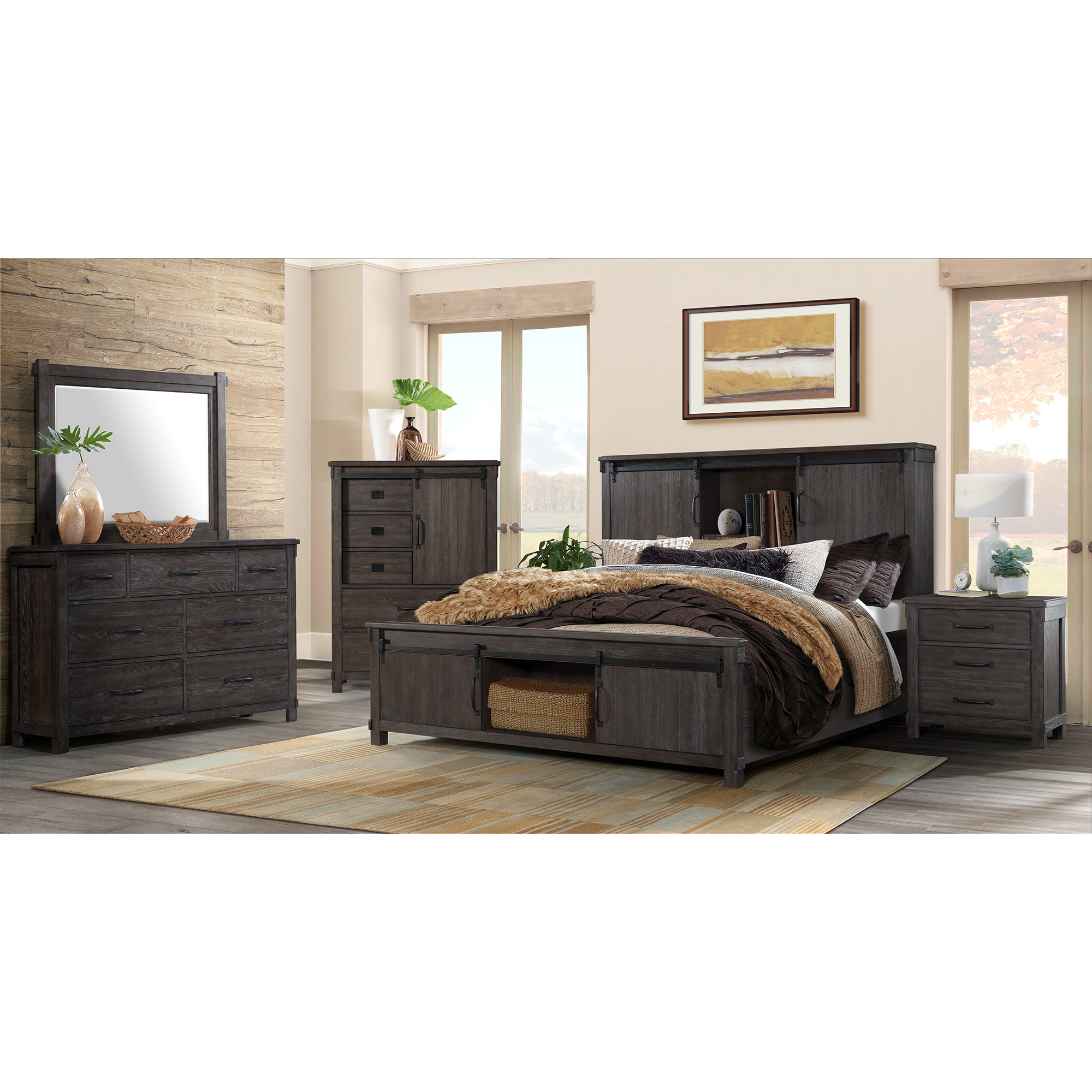 Model: SC300DRMR | Elements Scott 7-Drawer Dresser with Mirror Set