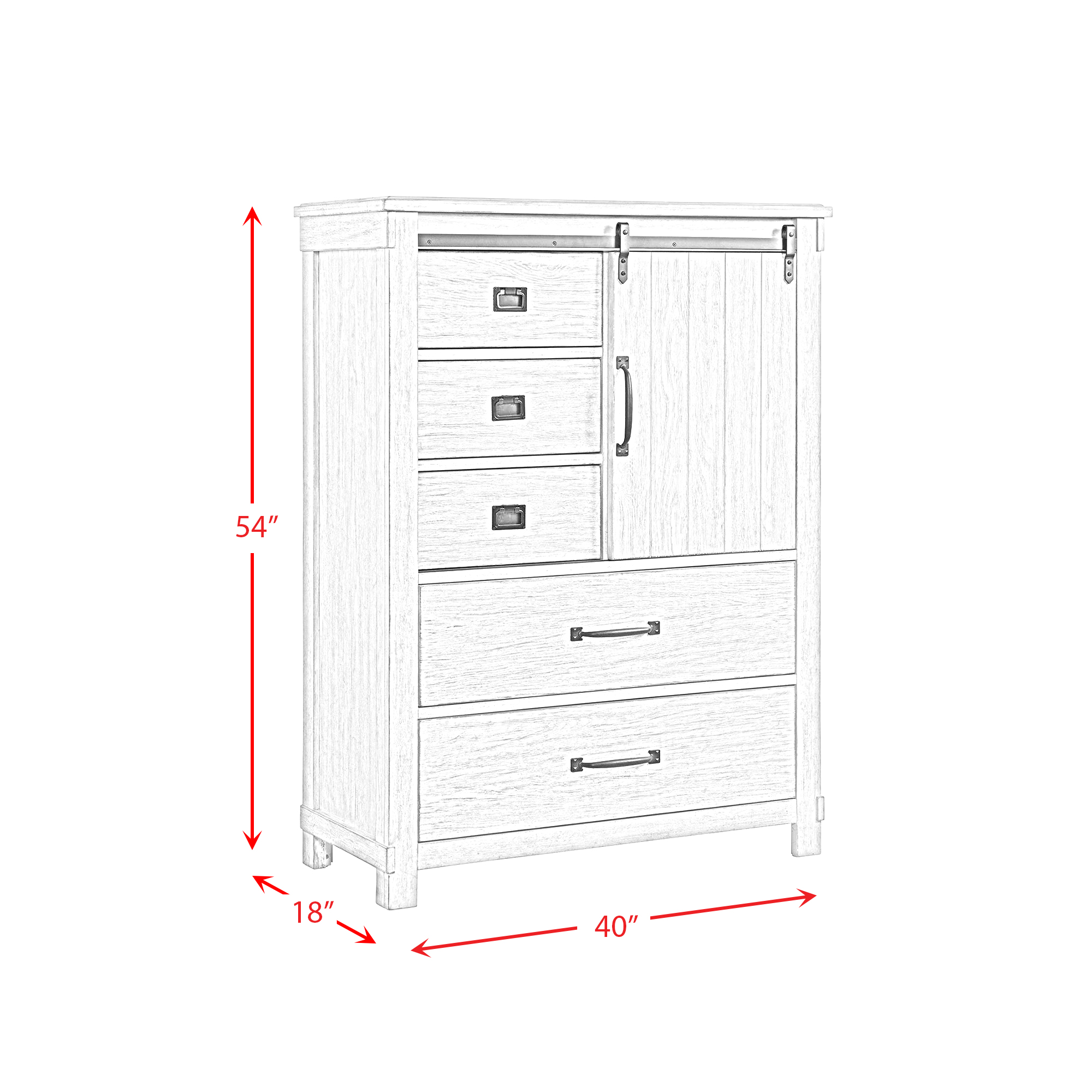 Model: SC370KB5PC | Elements Scott King Platform Storage 5PC Bedroom Set