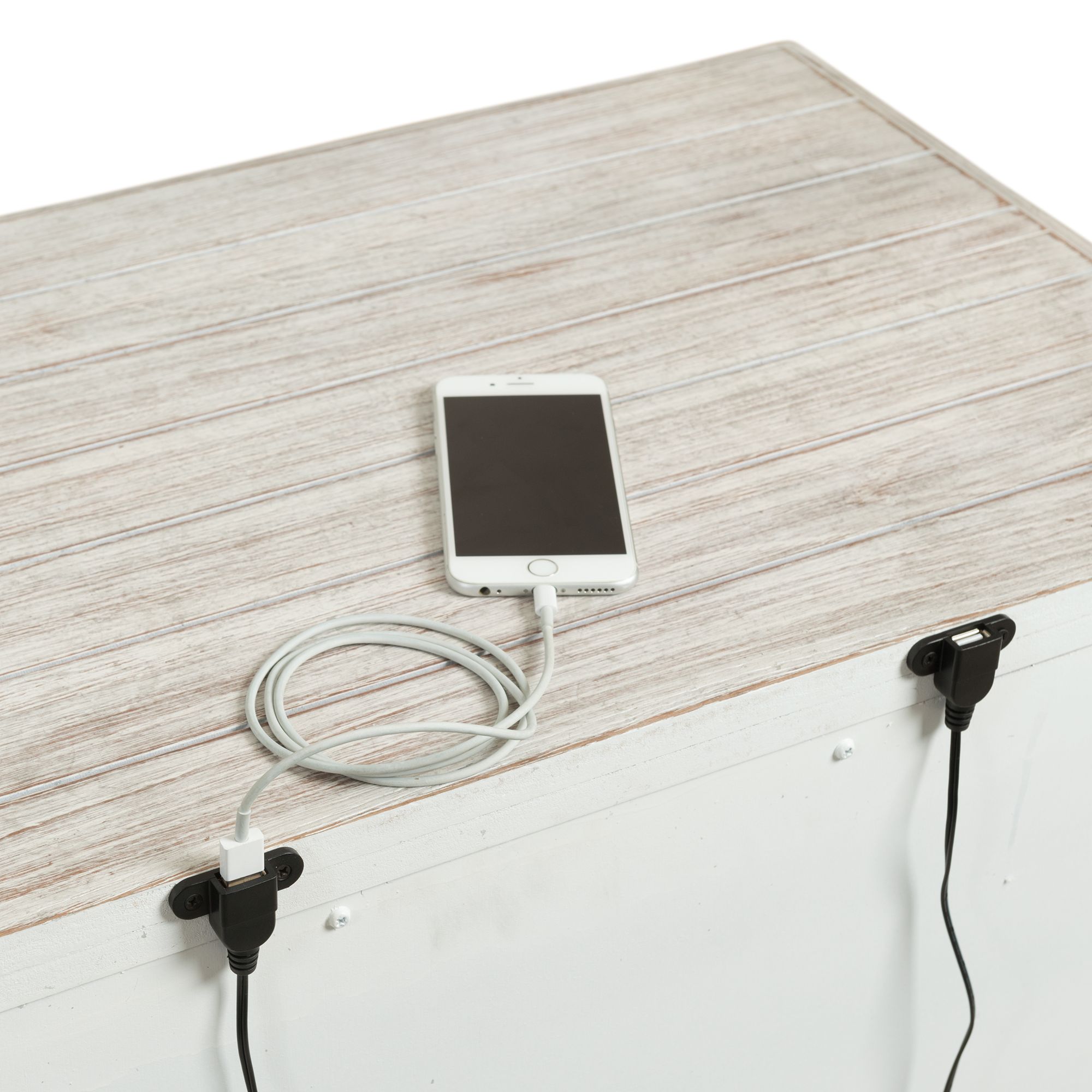 Model: SC600NS | Elements Scott Nightstand W/USB White Finish