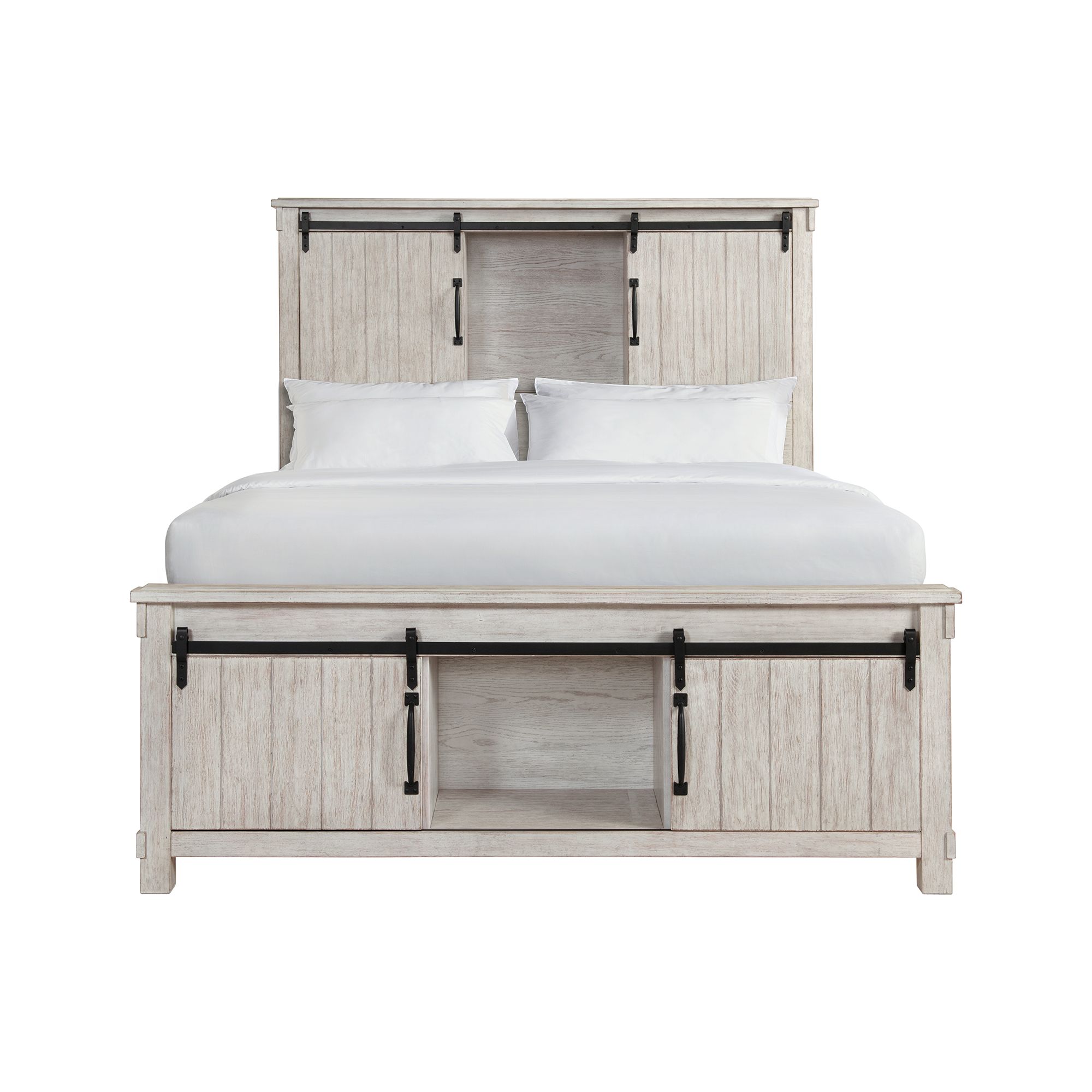 Model: SC670QB | Elements Scott Queen Storage Bed White Finish