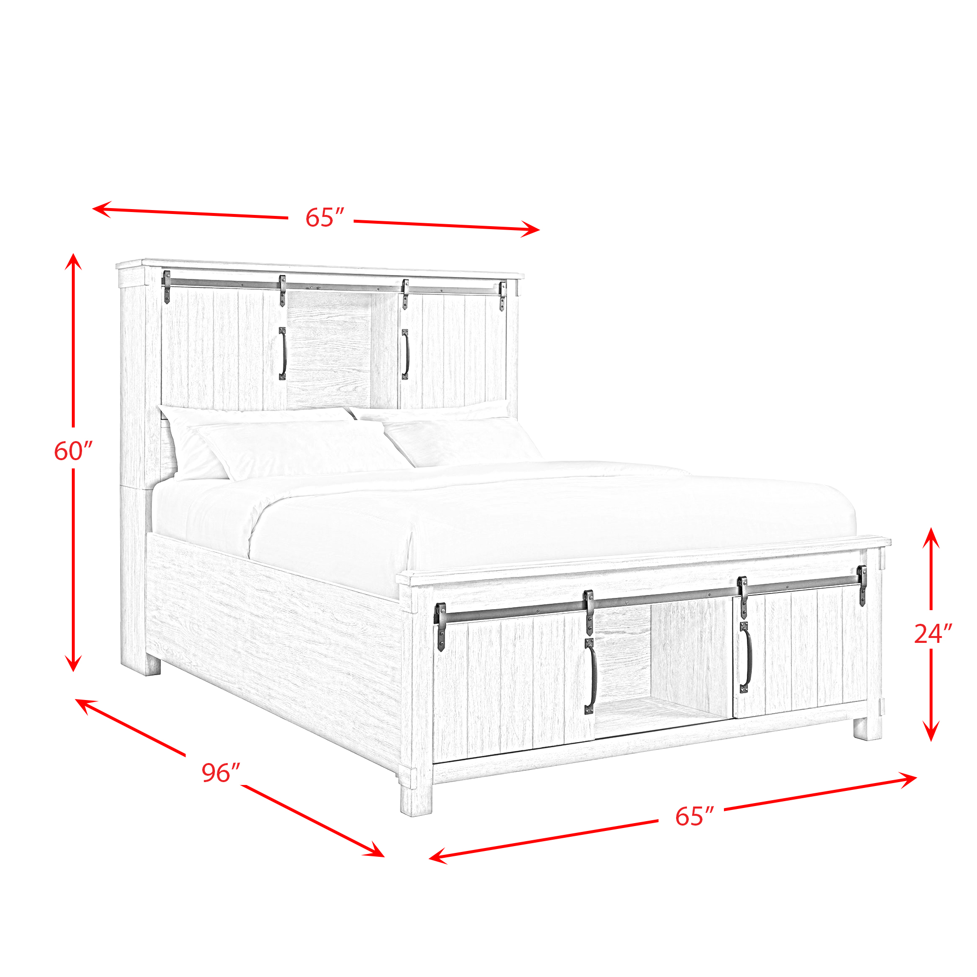 Model: SC670QB5PC | Elements Scott Queen Platform Storage 5PC Bedroom Set