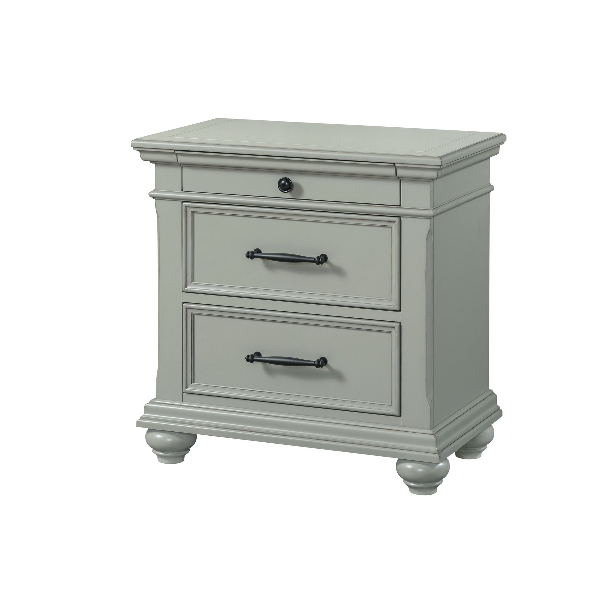 Model: SR350KB4PC | Elements Slater King Platform Storage 4PC Bedroom Set in Grey